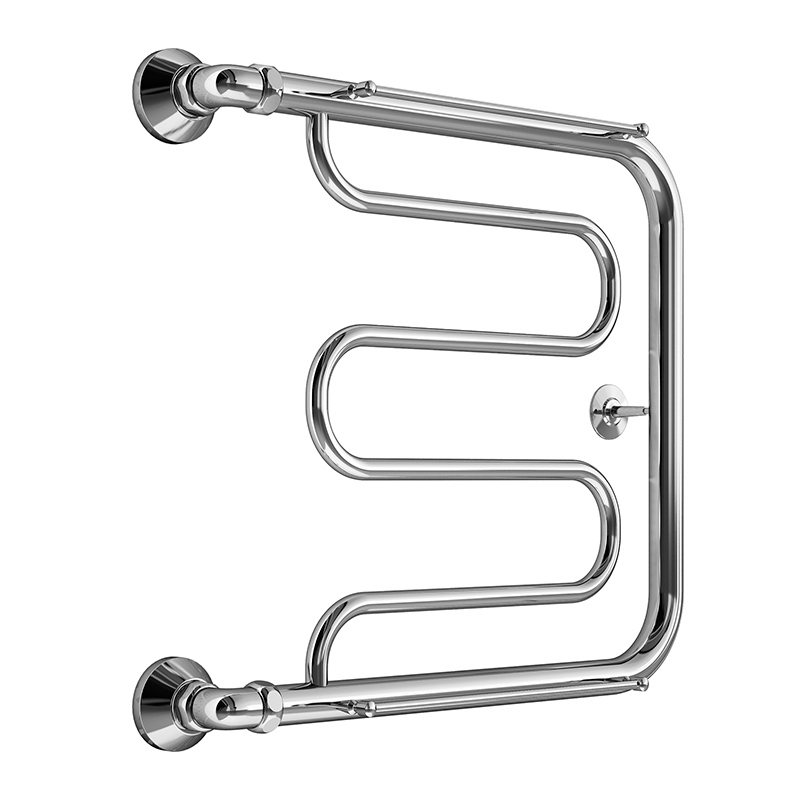 Изображение товара Водяной полотенцесушитель U-образный с полкой Melodia Foxtrot 60x60см нержавеющая сталь серебро