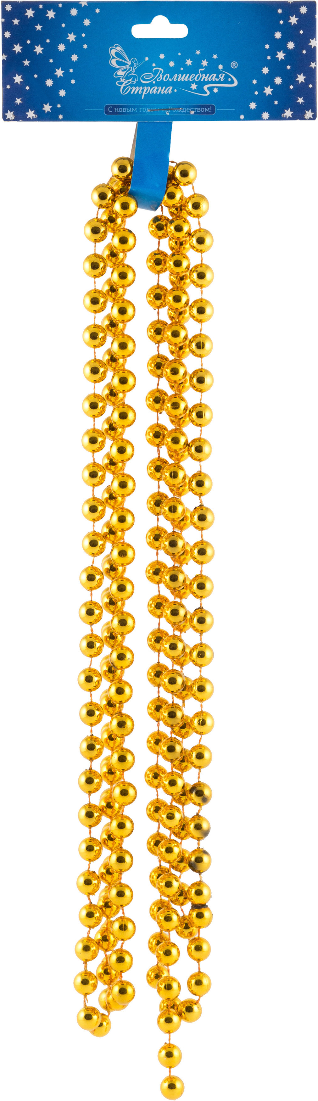 Изображение товара Бусы Волшебная страна 104068 270 см Золото пластиковые для украшений