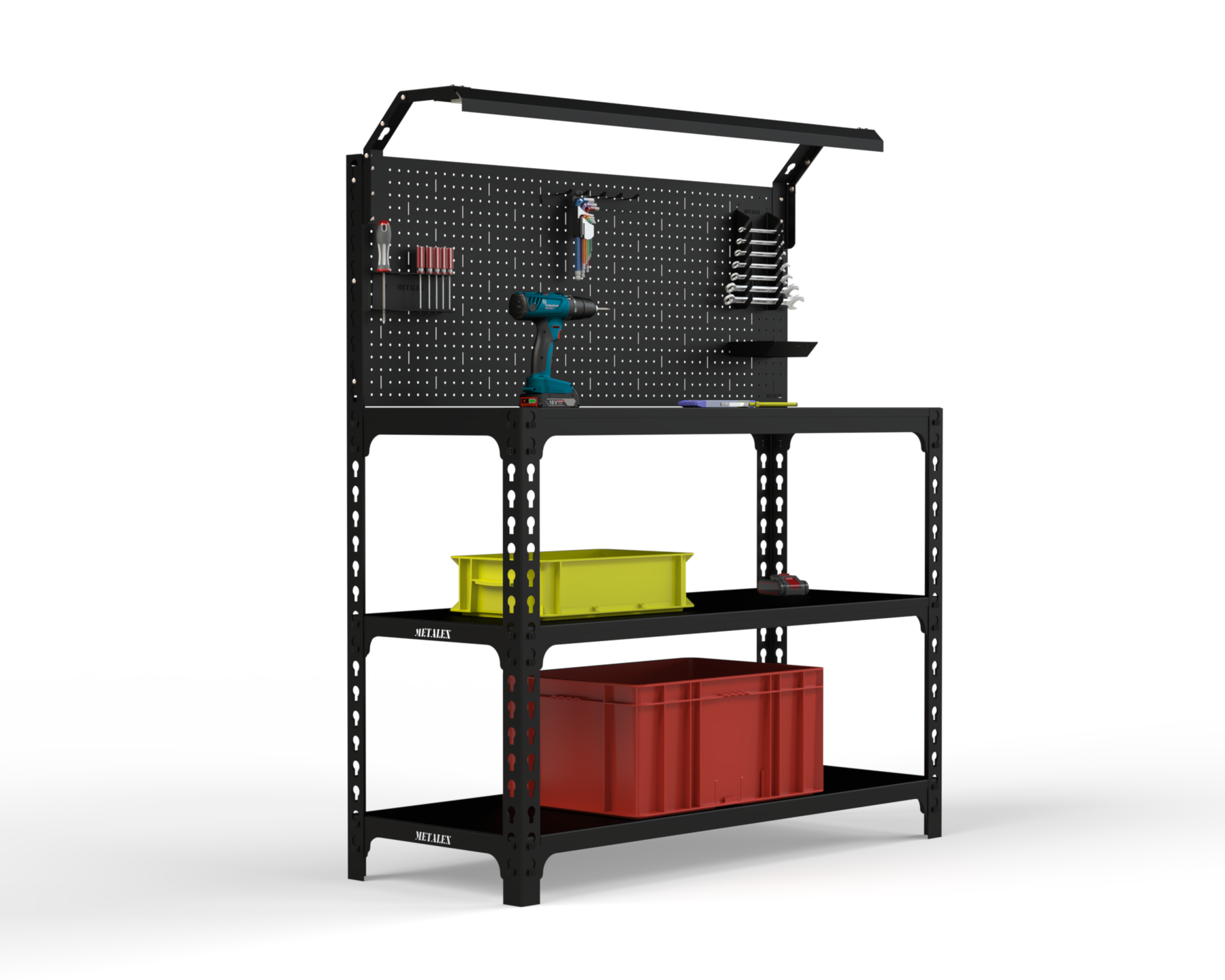 Изображение товара Стол-верстак Metalex Sun 117454 1600х500х950 мм, с освещением, Россия