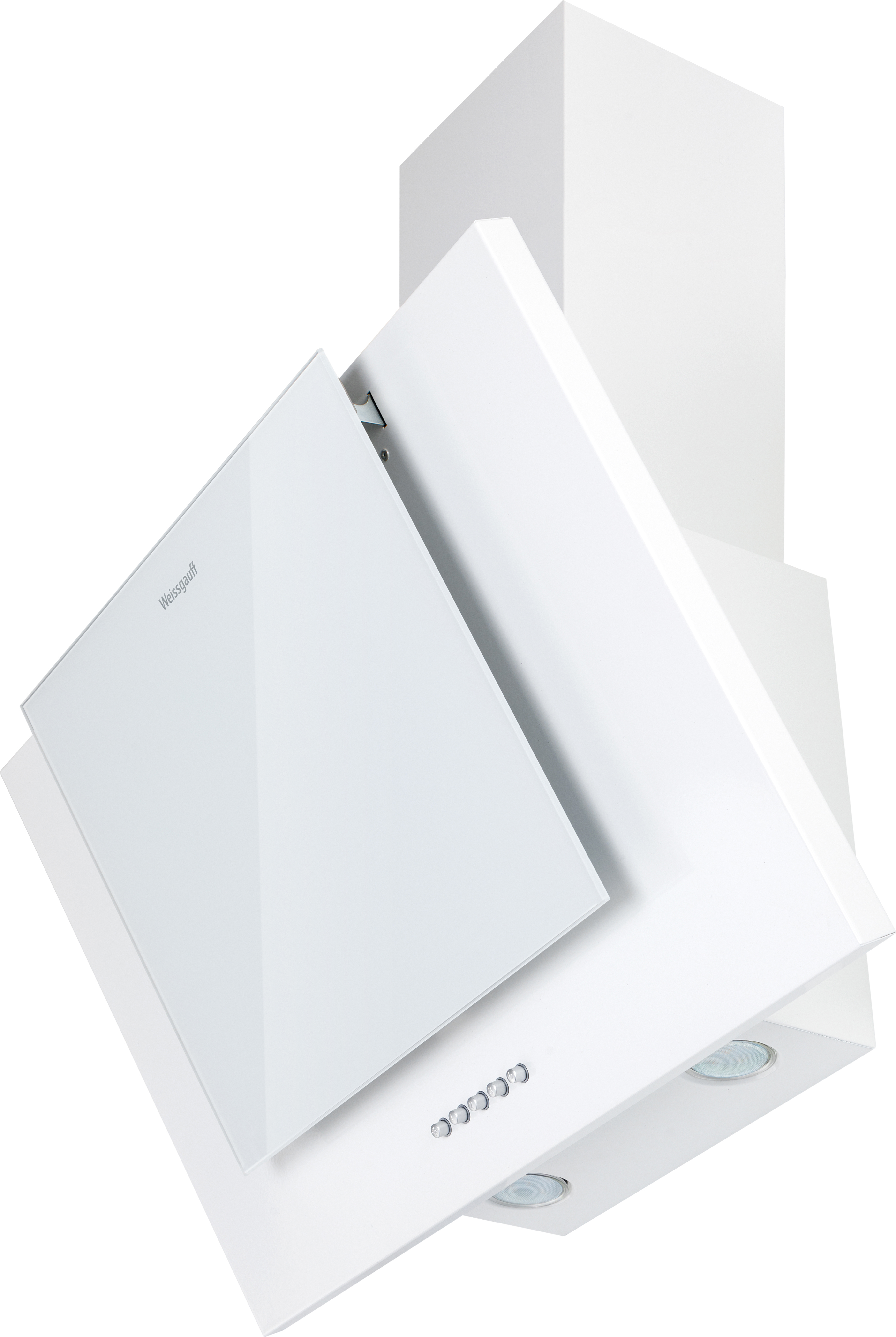 Изображение товара Вытяжка купольная Weissgauff Gamma 60 PB WH - мощная встраиваемая модель с LED подсветкой и перимет