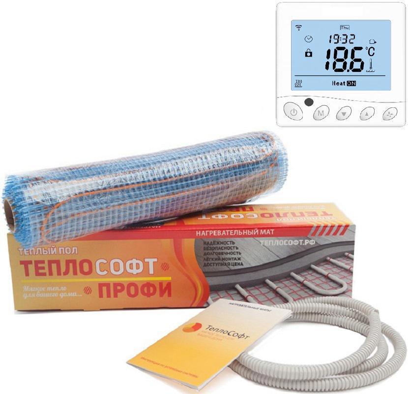Изображение товара Нагревательный мат Теплософт 8 м2 1200 Вт с Wi-Fi терморегулятором для теплого пола