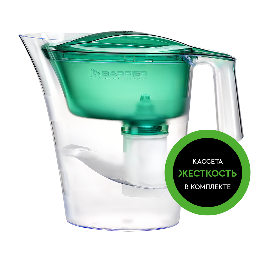 Изображение товара Фильтр-кувшин Барьер Твист 4 л зеленый для очистки воды с эргономичной крышкой