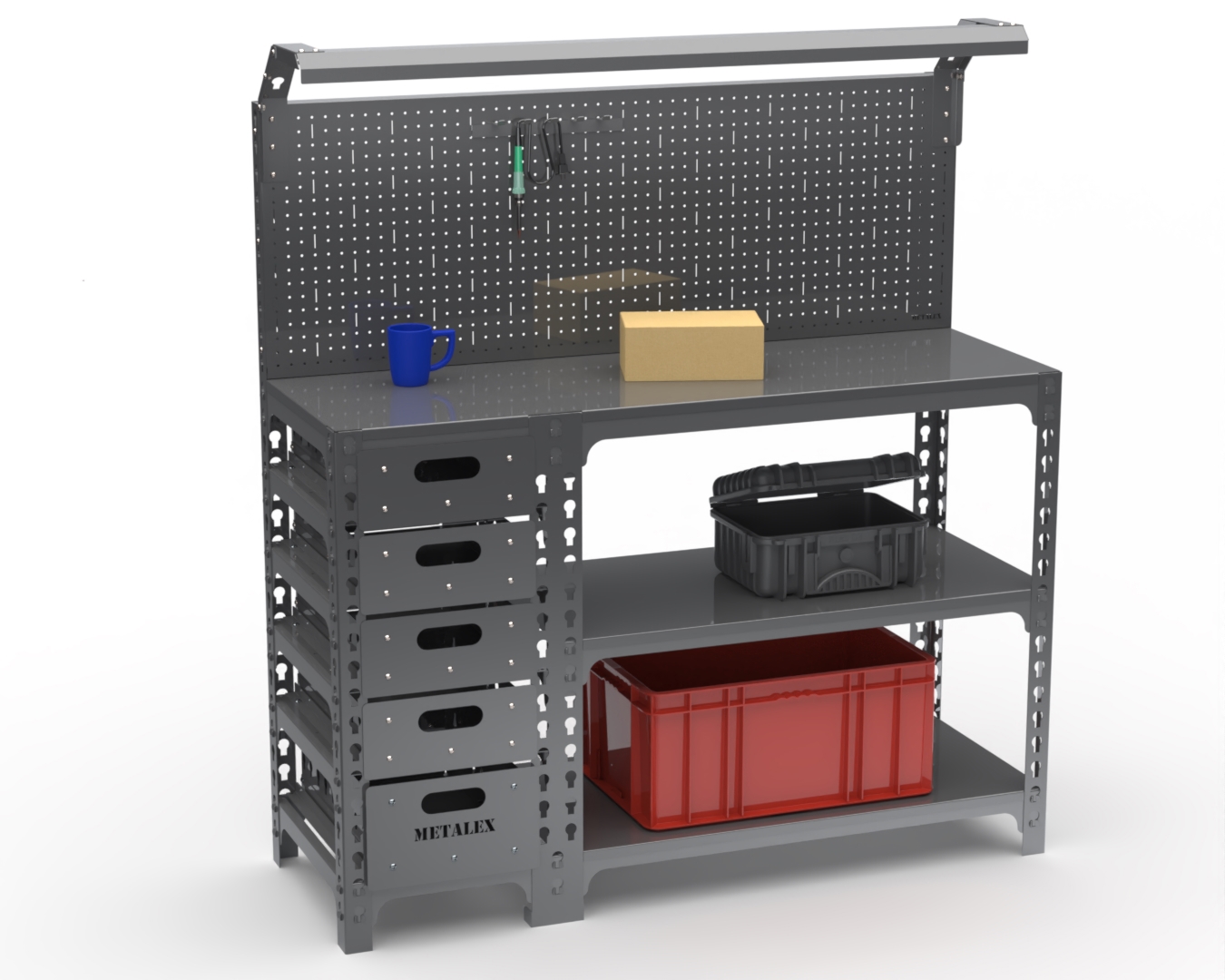 Изображение товара Стол-верстак Metalex Sun 111905 с освещением 950x1200x400 мм