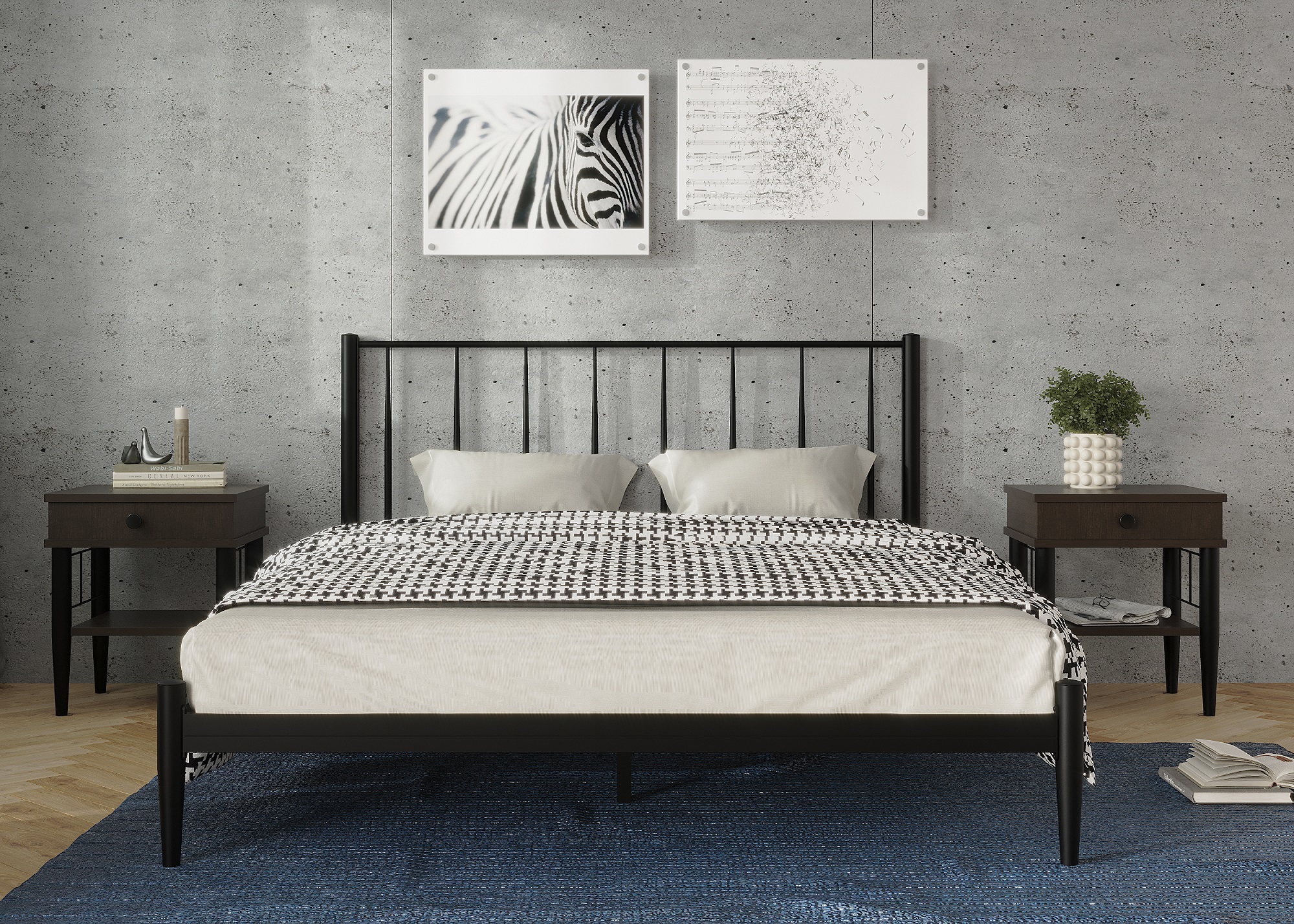 Изображение товара Кровать Форвард-мебель Бриз 148x102x201 см металлическая современная черная