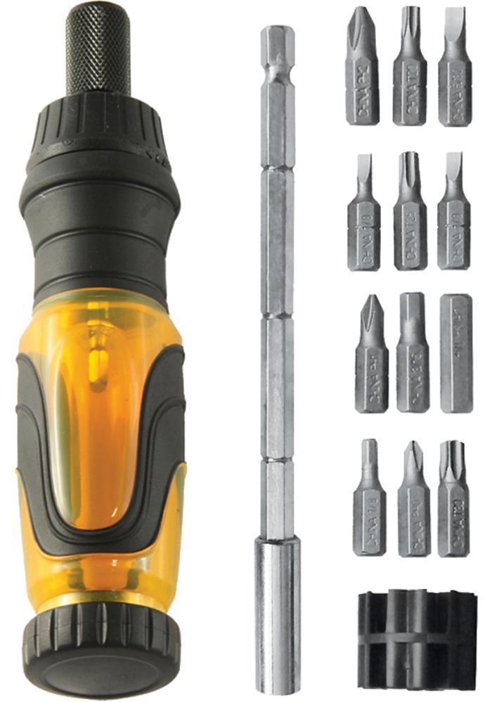 Изображение товара Отвертка с набором бит Кедр 26281, 13 шт - универсальный инструмент для домашнего и профессионально