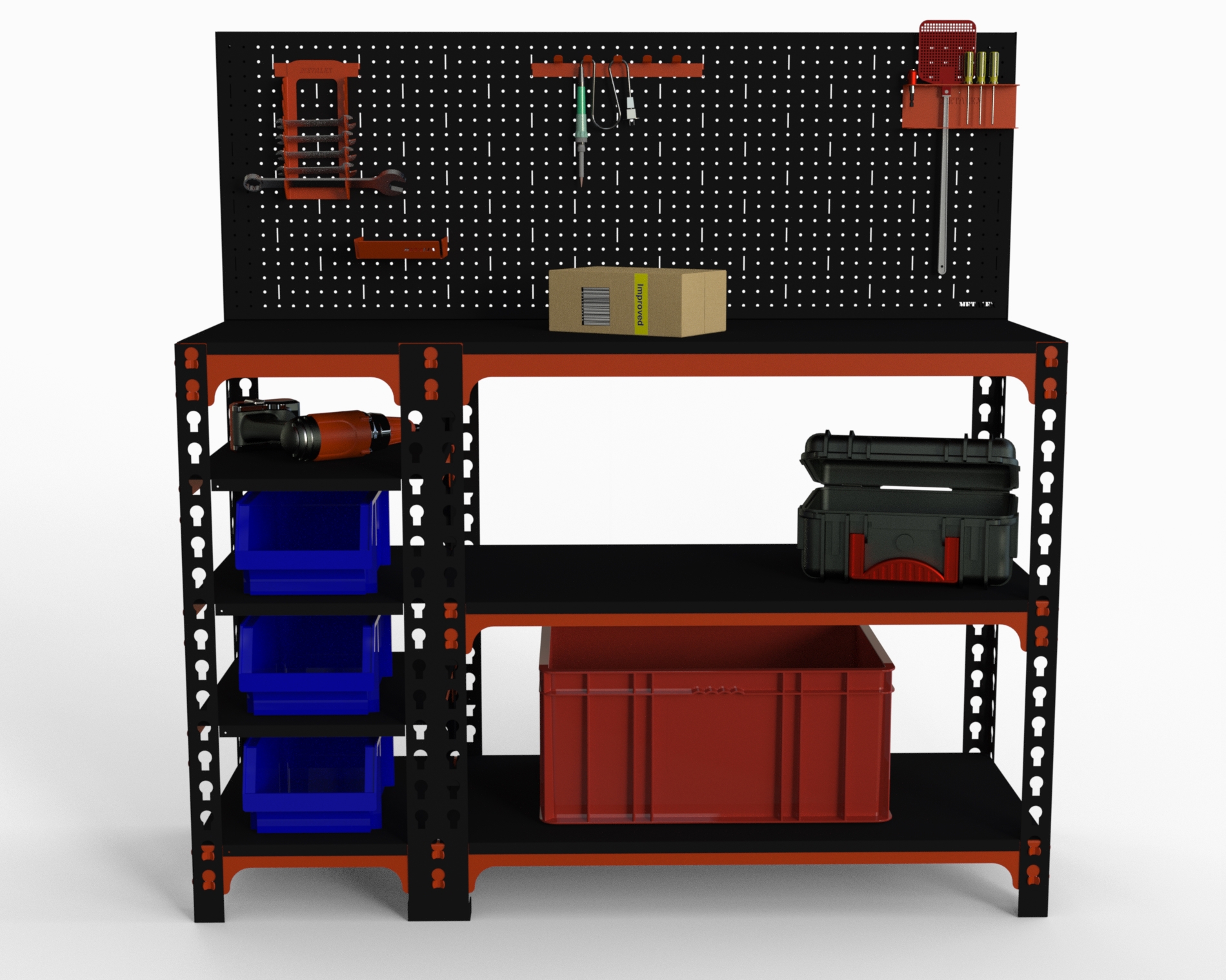 Изображение товара Стол-верстак Metalex 111011 950x1100x500 мм, максимальная нагрузка до 260 кг, с комплектом аксессуаров