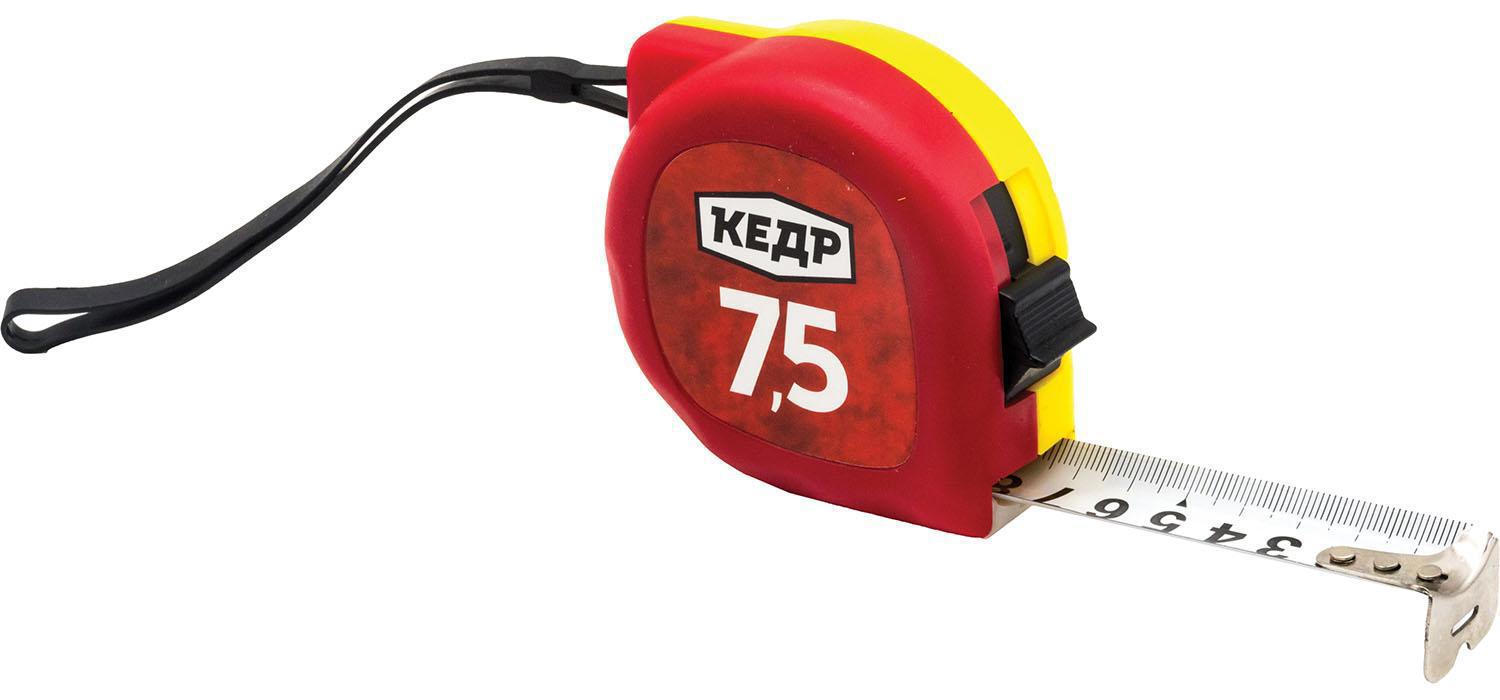 Изображение товара Рулетка Кедр 28885 7.5 м 25 мм сталь пластиковый корпус удобная