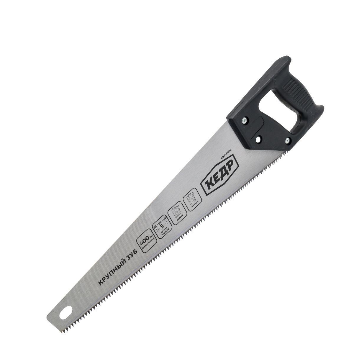 Изображение товара Ножовка по дереву Кедр 29324 400 мм универсальная из стали закаленные зубья