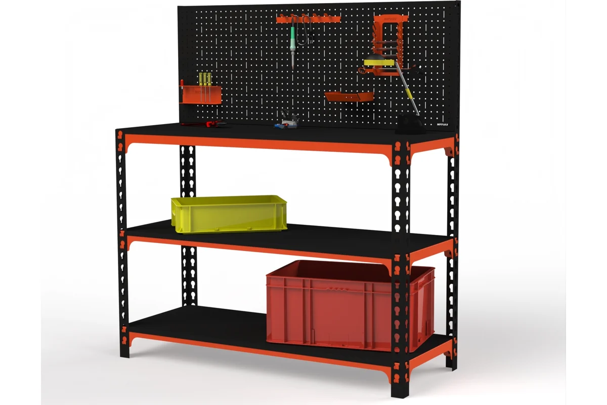 Изображение товара Стол-верстак Metalex 111095 1400x500 мм, нагрузка до 260 кг, комплект аксессуаров