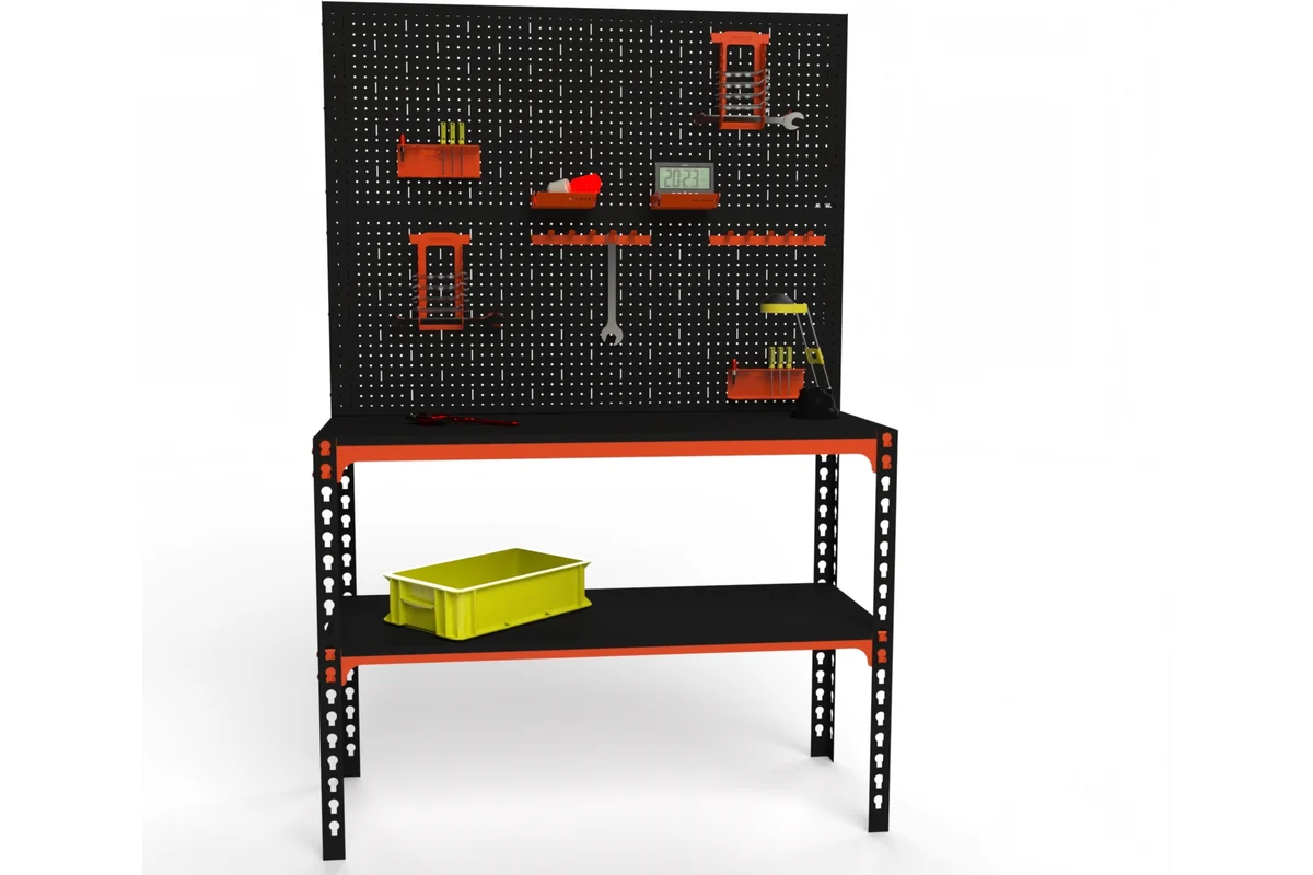 Изображение товара Стол-верстак Metalex 111120 950x1200x500 мм, максимальная нагрузка до 260 кг, с комплектом аксессуаров