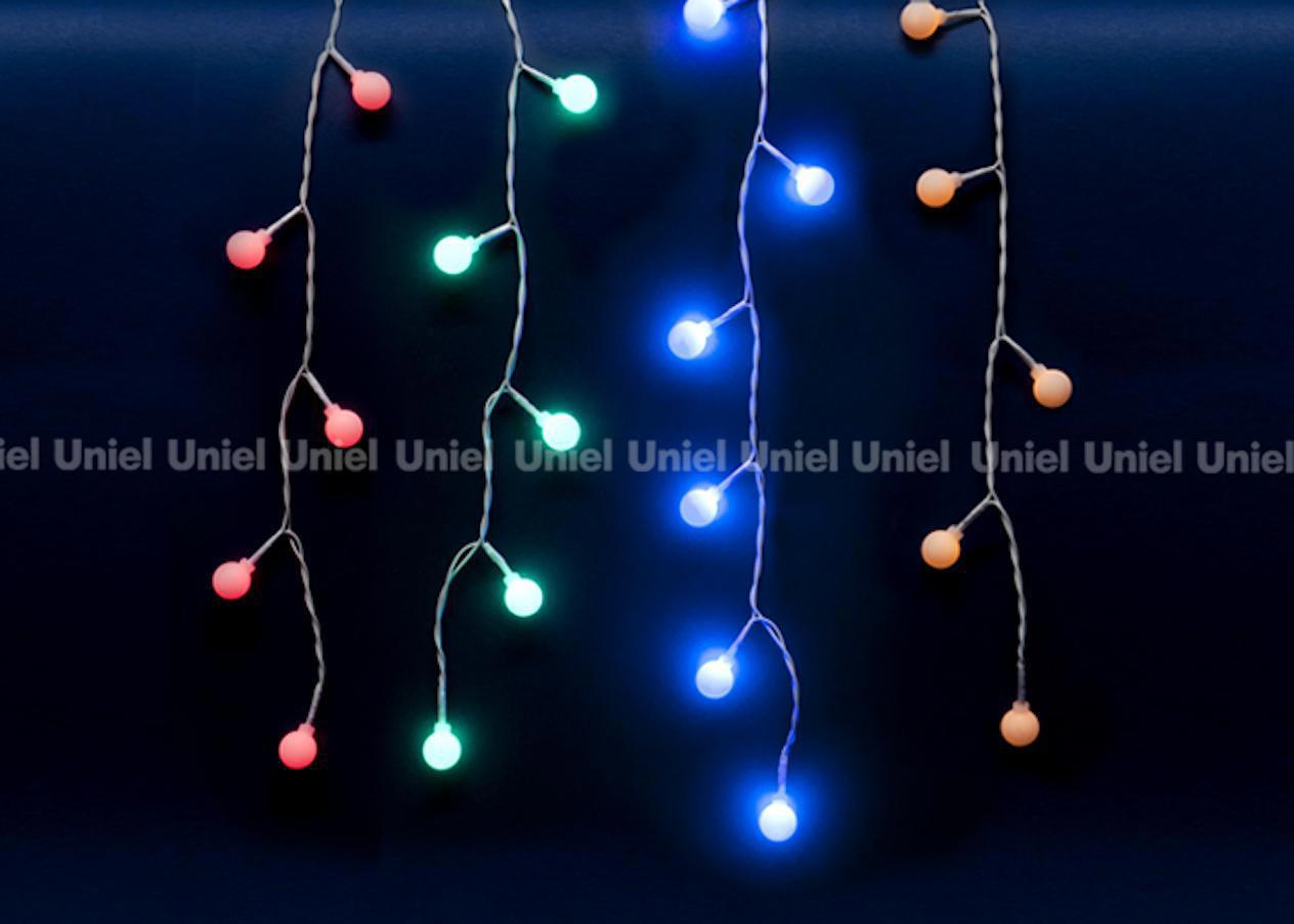Изображение товара Электрогирлянда Uniel 11130 бахрома 2.4x2.4 м 100 ламп разноцветная внутри
