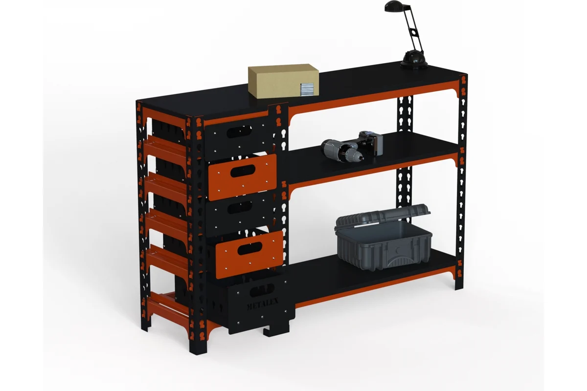 Изображение товара Стол-верстак c одной тумбой METALEX 111172 950х1200х600 мм