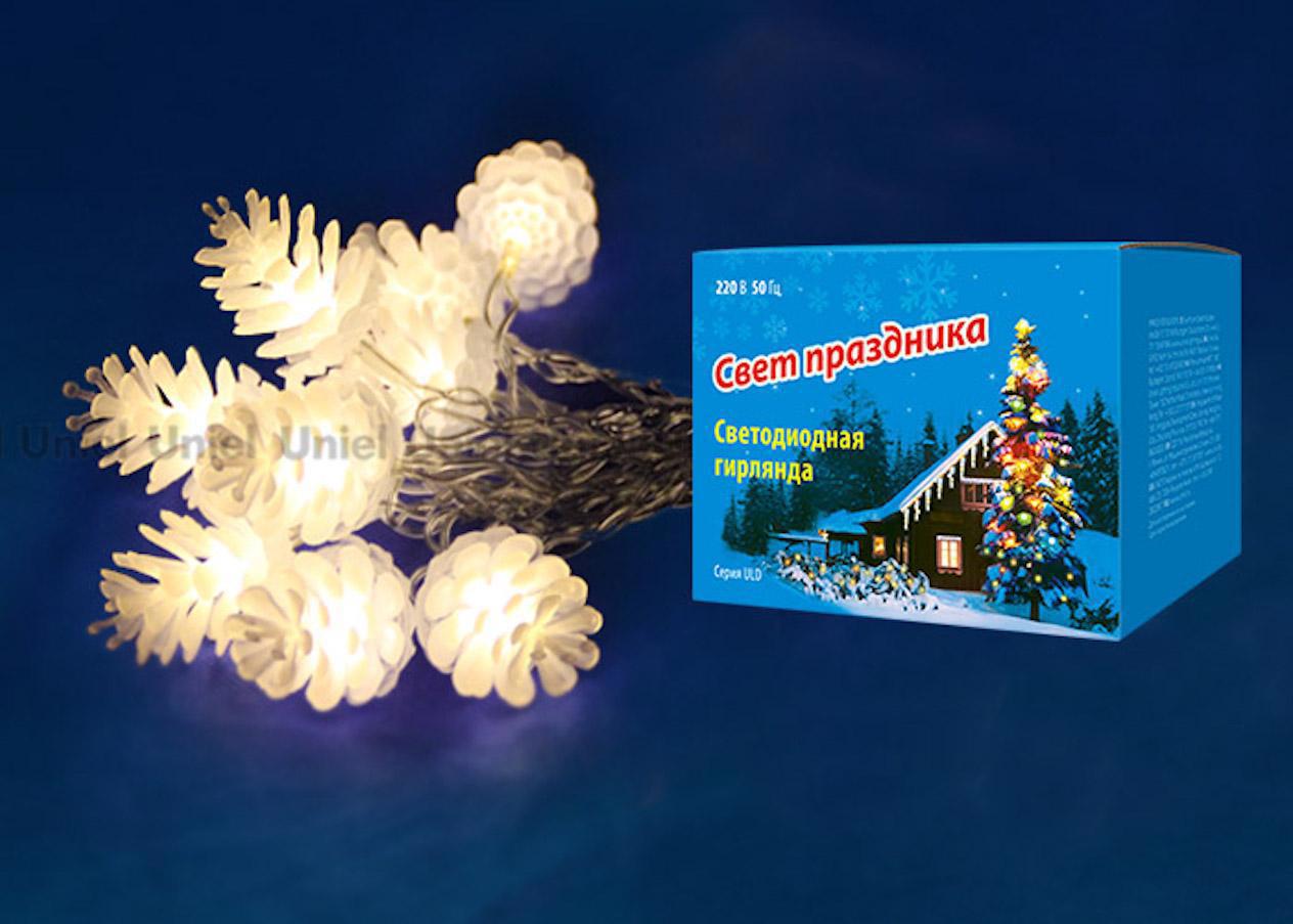 Изображение товара Электрогирлянда комнатная Uniel 2.8м 200 LED теплый белый для внутреннего использования