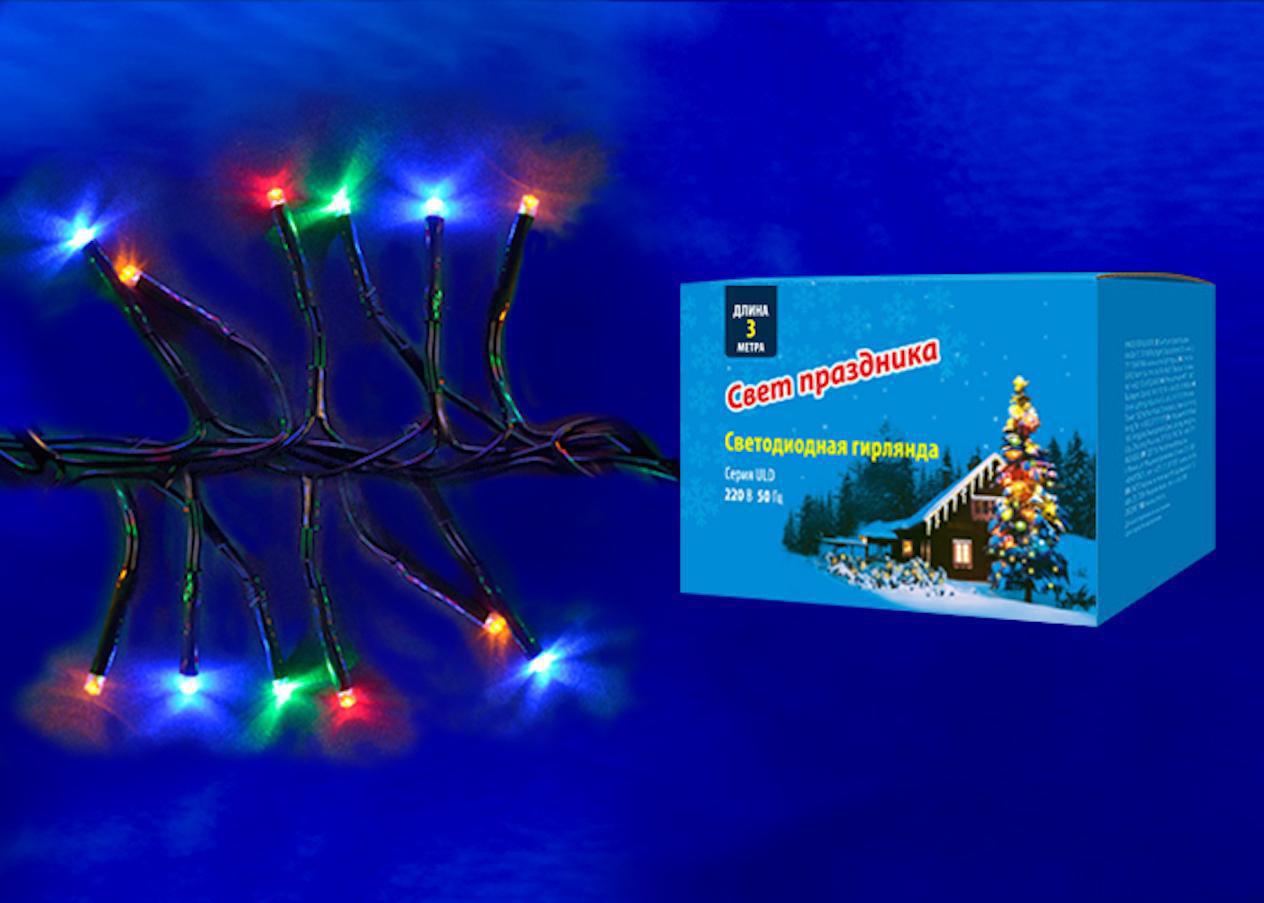 Изображение товара Электрогирлянда комнатная Uniel Нить 3м 200 ламп разноцветный светодиодная