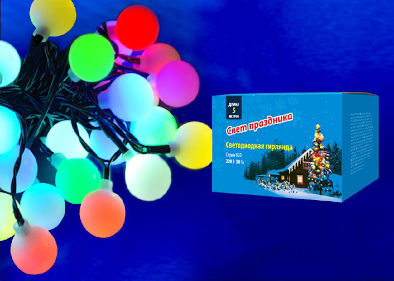 Изображение товара Электрогирлянда комнатная Uniel 5м 30 ламп разноцветный для внутреннего использования