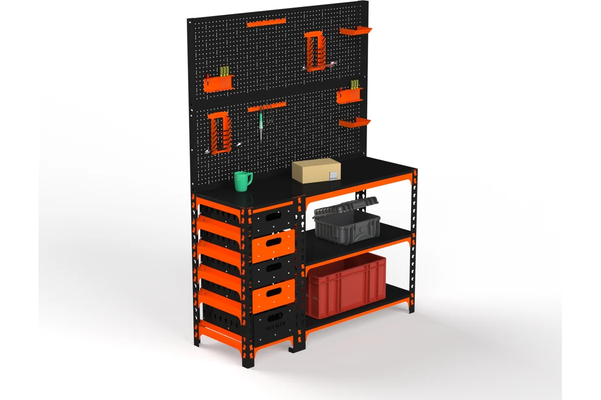 Изображение товара Стол-верстак Metalex 111189 с тумбой и аксессуарами