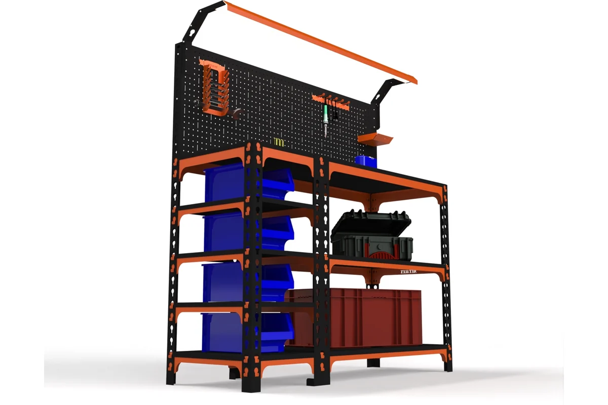 Изображение товара Стол-верстак Metalex Sun с освещением и перегородками 950x1200х400 мм