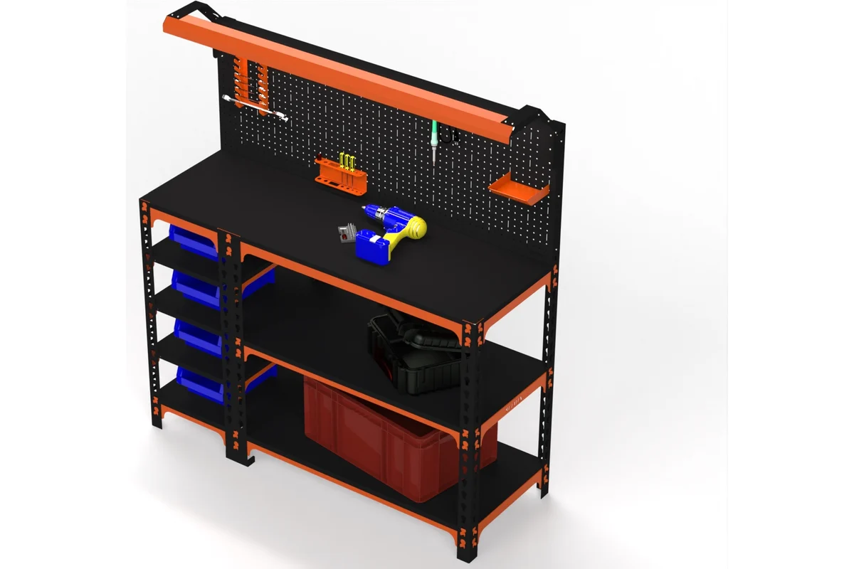 Изображение товара Стол-верстак Metalex 111398 с освещением 950x1400x500 мм