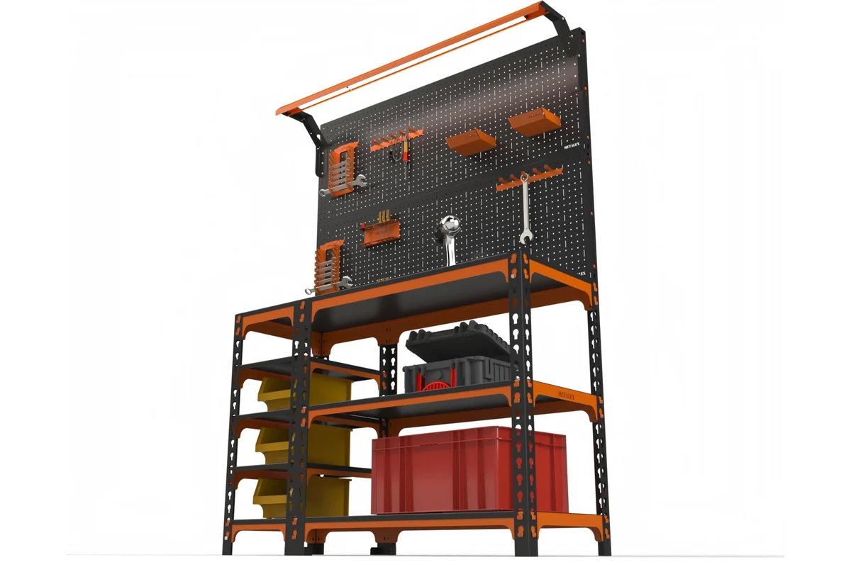Изображение товара Стол-верстак Metalex Sun 111430 950x1000x600 мм, максимальная нагрузка до 260 кг, с комплектом освещения