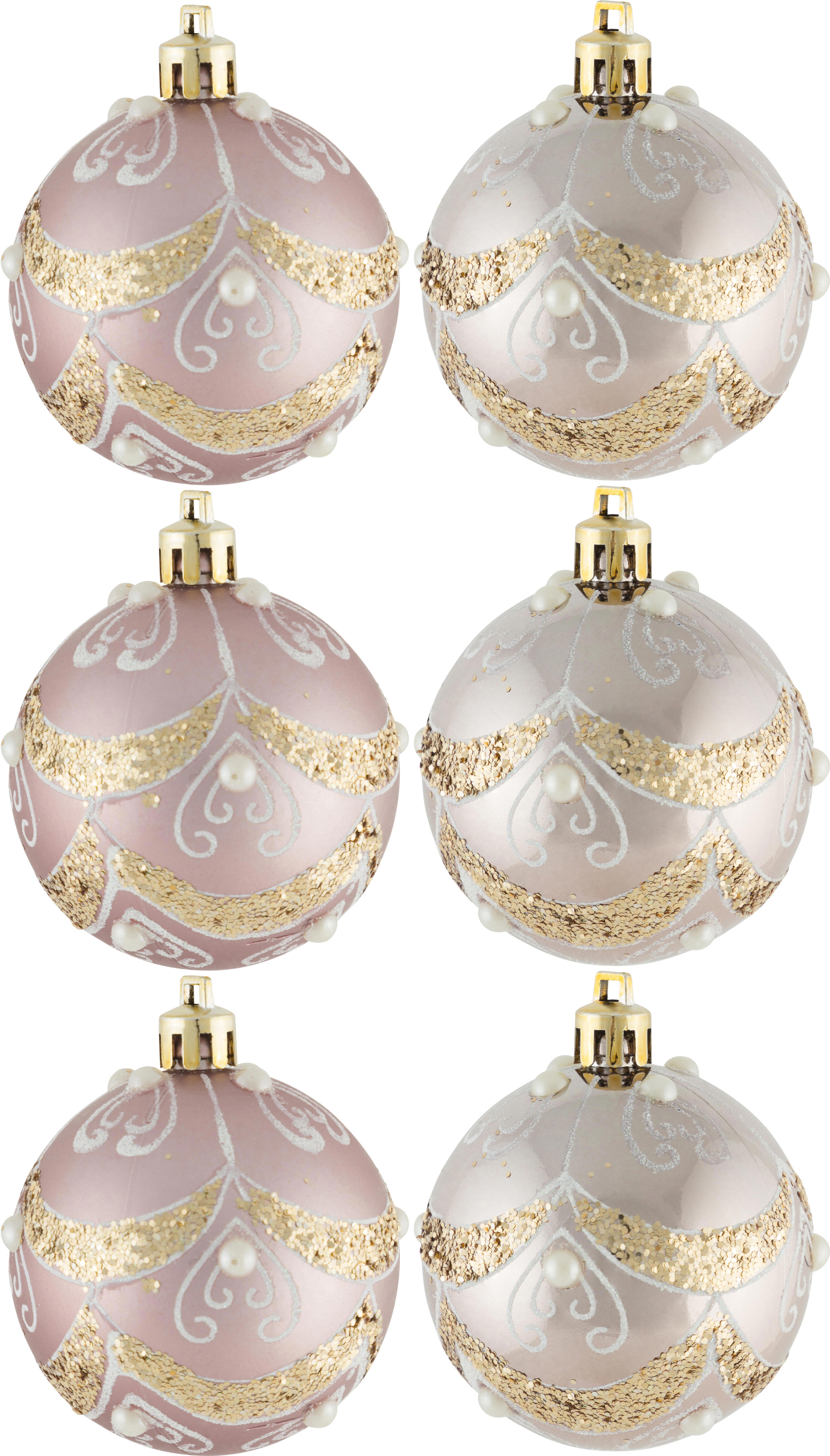 Изображение товара Набор елочных шаров Волшебная страна 6 см 6 шт белый глянцевый пластик