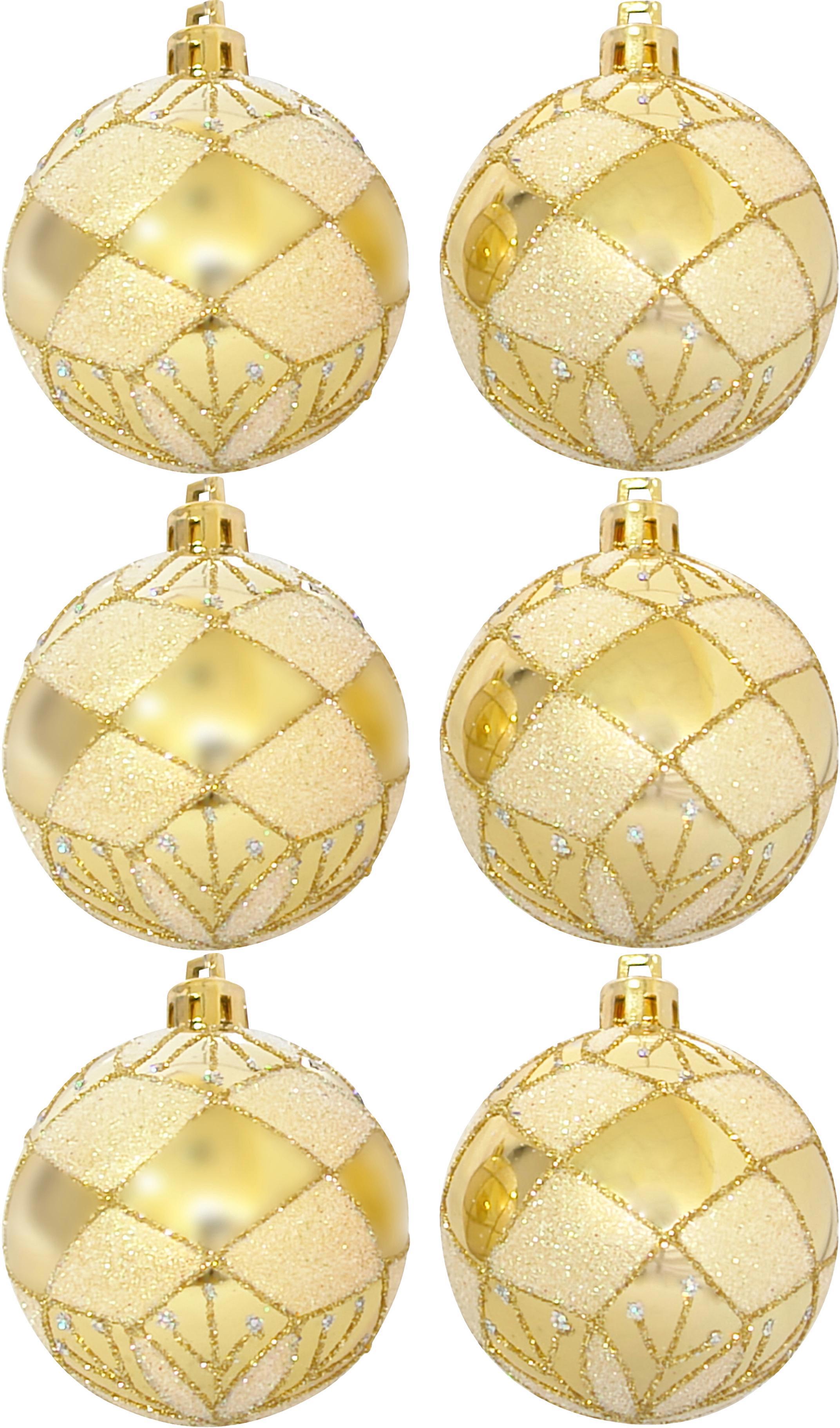 Изображение товара Набор елочных шаров Волшебная страна 6 см 6 шт пластик бежевый глянцевый