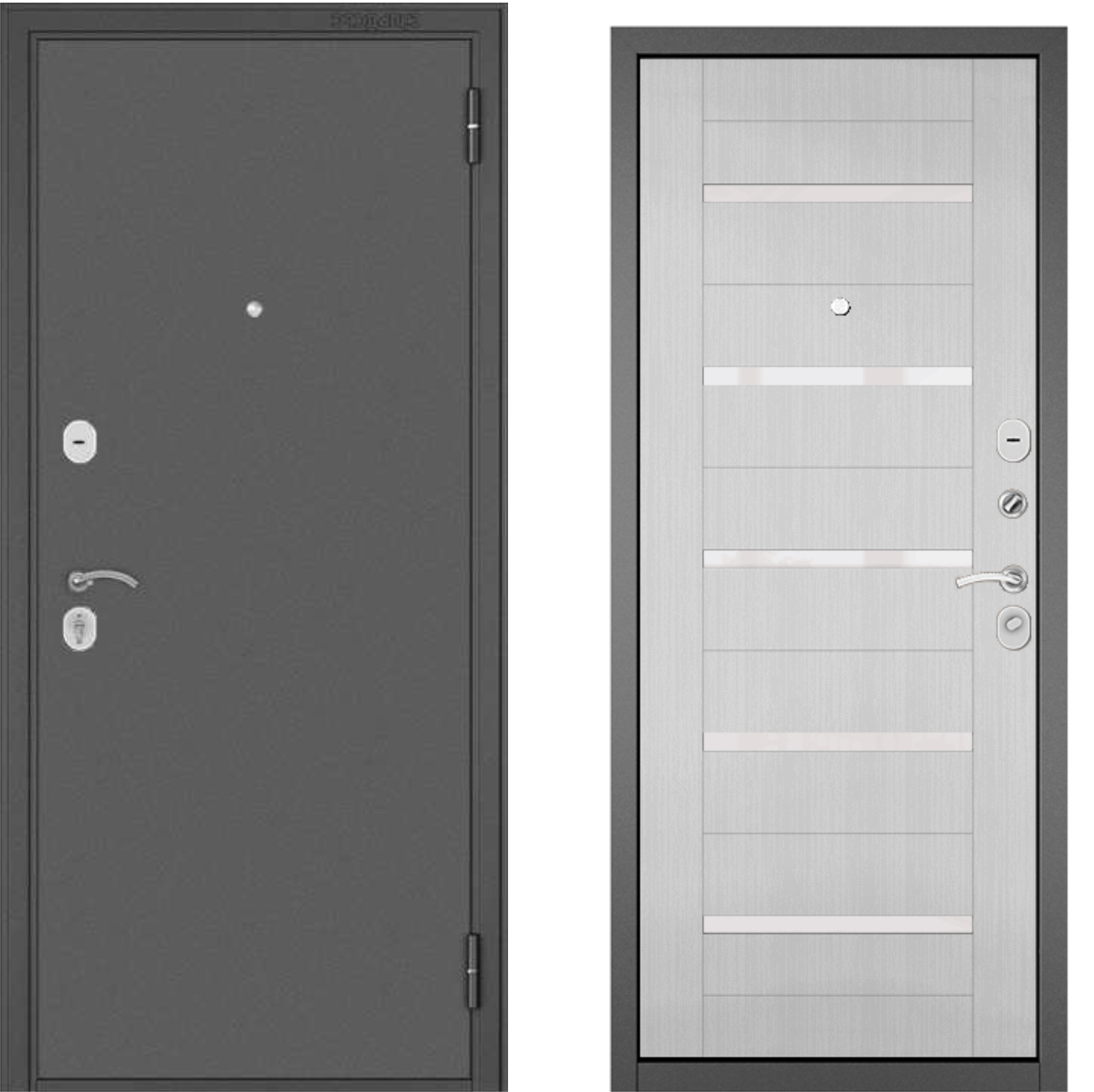 Изображение товара Входная дверь Econom 70 правый 205x86см цвет шоколад/бежевый/ларче бьянко