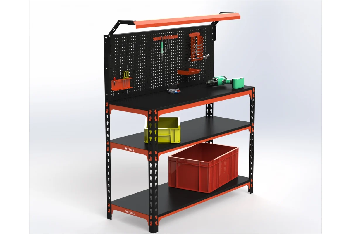 Изображение товара Стол-верстак Metalex Sun 111511 950x1300x600 мм, максимальная нагрузка до 260 кг, с комплектом освещения