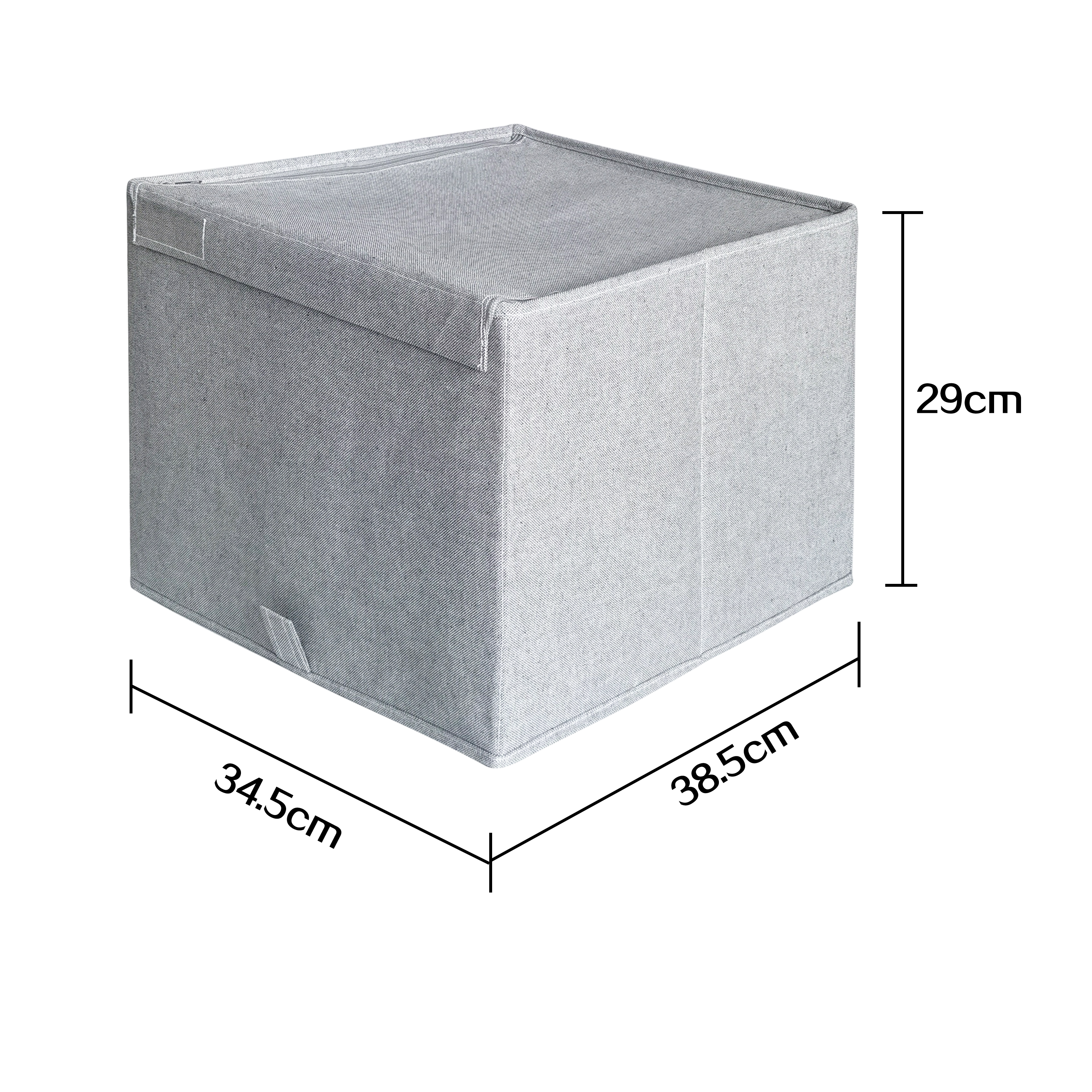 Изображение товара Коробка для хранения с крышкой Konsensa 34.5x38.5x29 см серый полиэстер