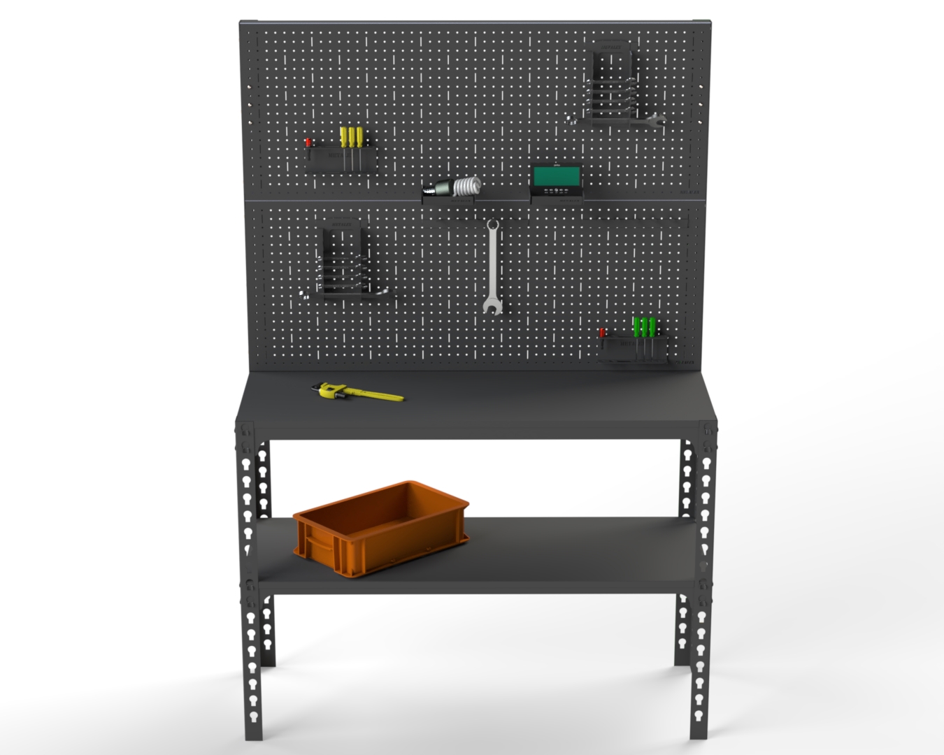 Изображение товара Стол-верстак Metalex 111783 1500x600 мм с аксессуарами и перфопанелью