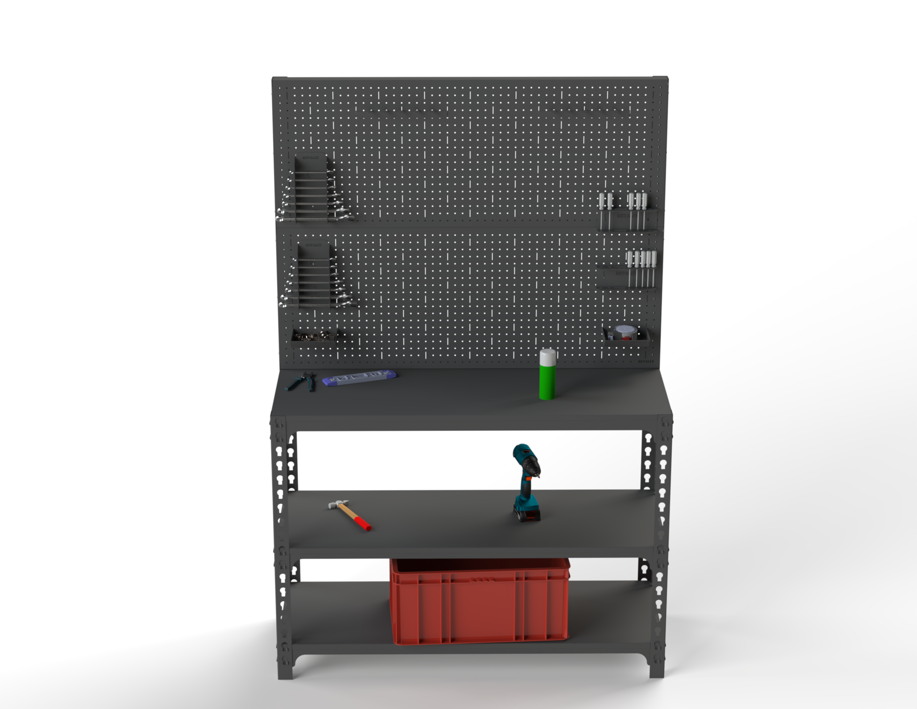 Изображение товара Стол-верстак Metalex 111794 950x1700x400 мм с аксессуарами