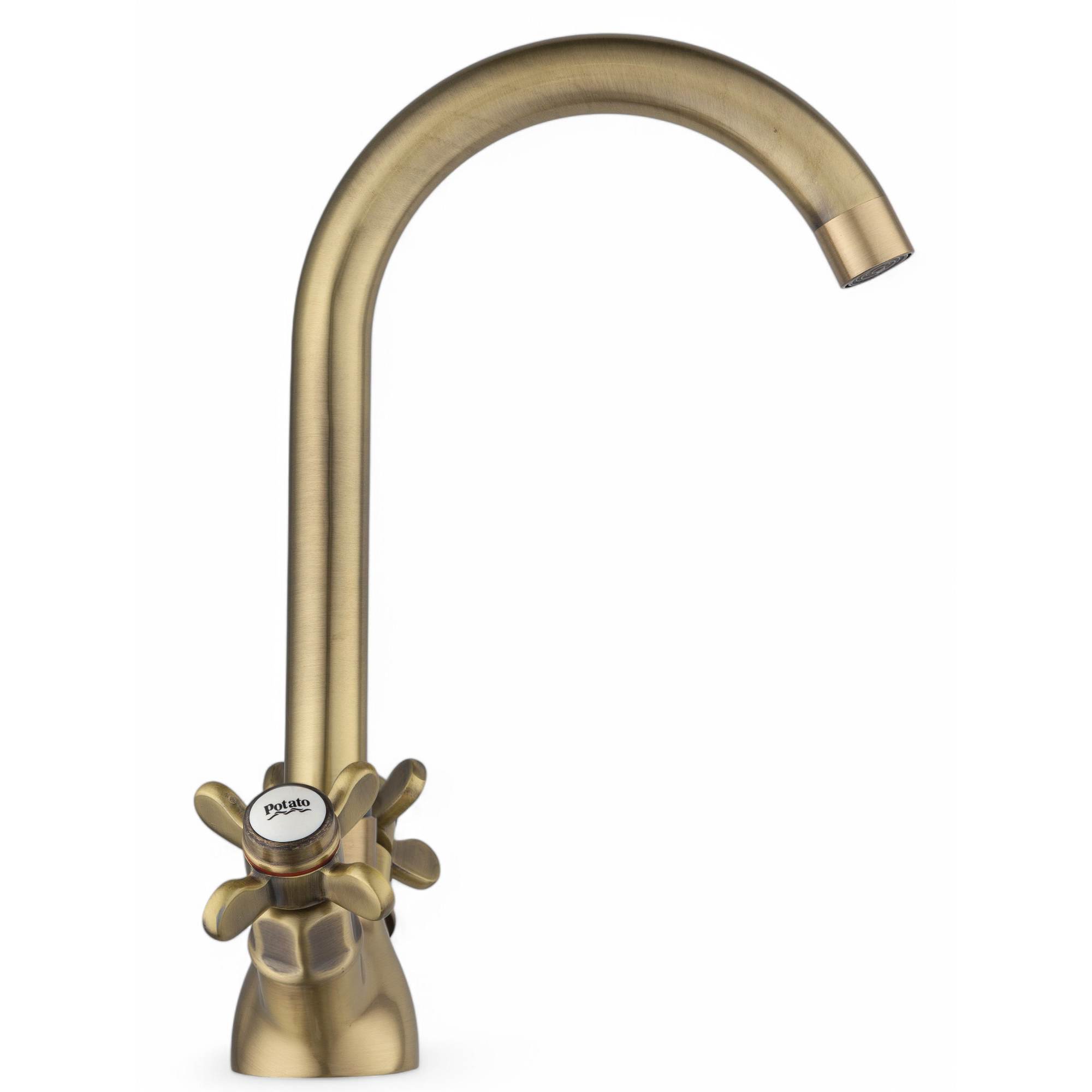 Изображение товара Кухонный смеситель POTATO P41303-2 бронза с поворотным изливом