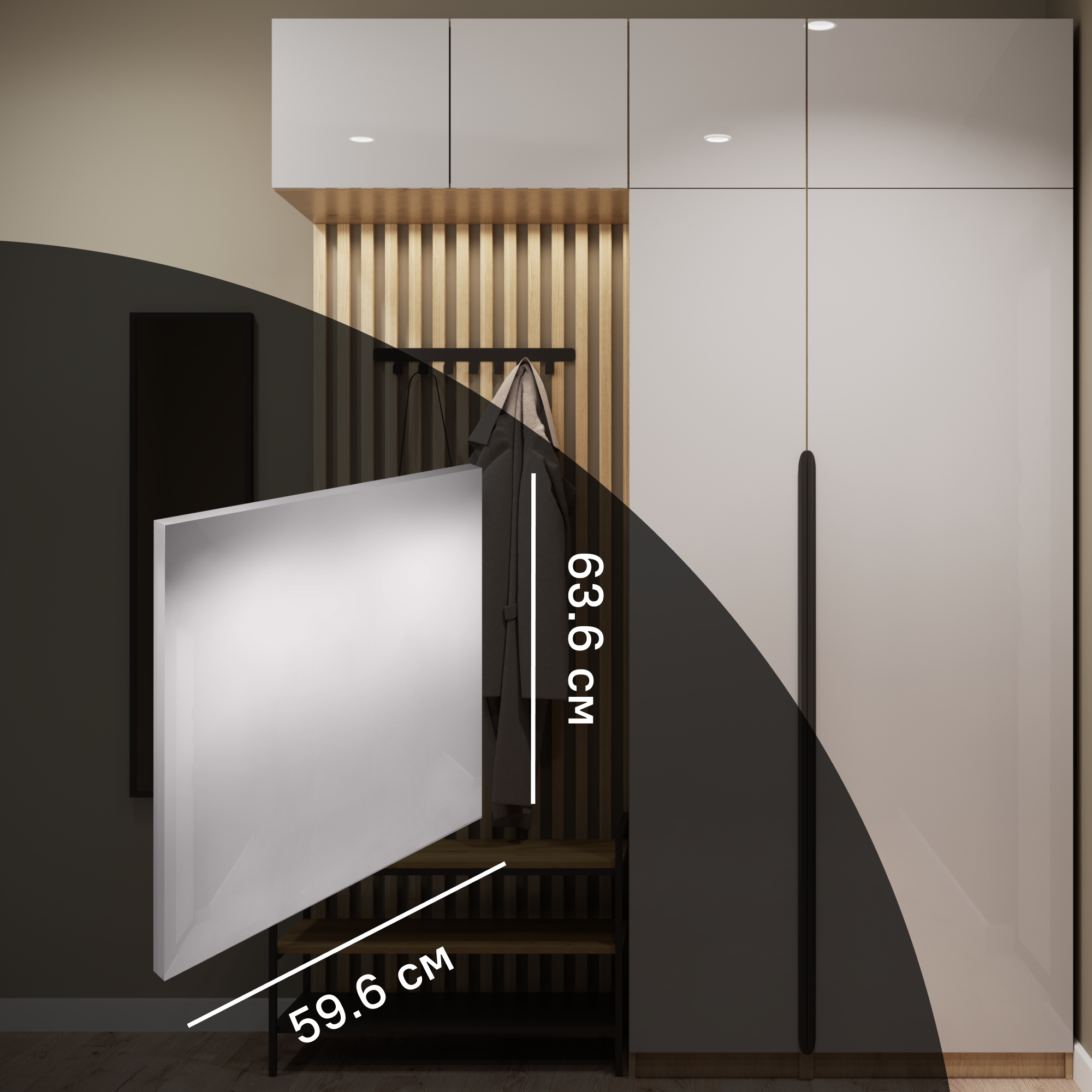 Изображение товара Дверь для шкафа Лион 59.6x63.6 см ЛДСП серый глянец