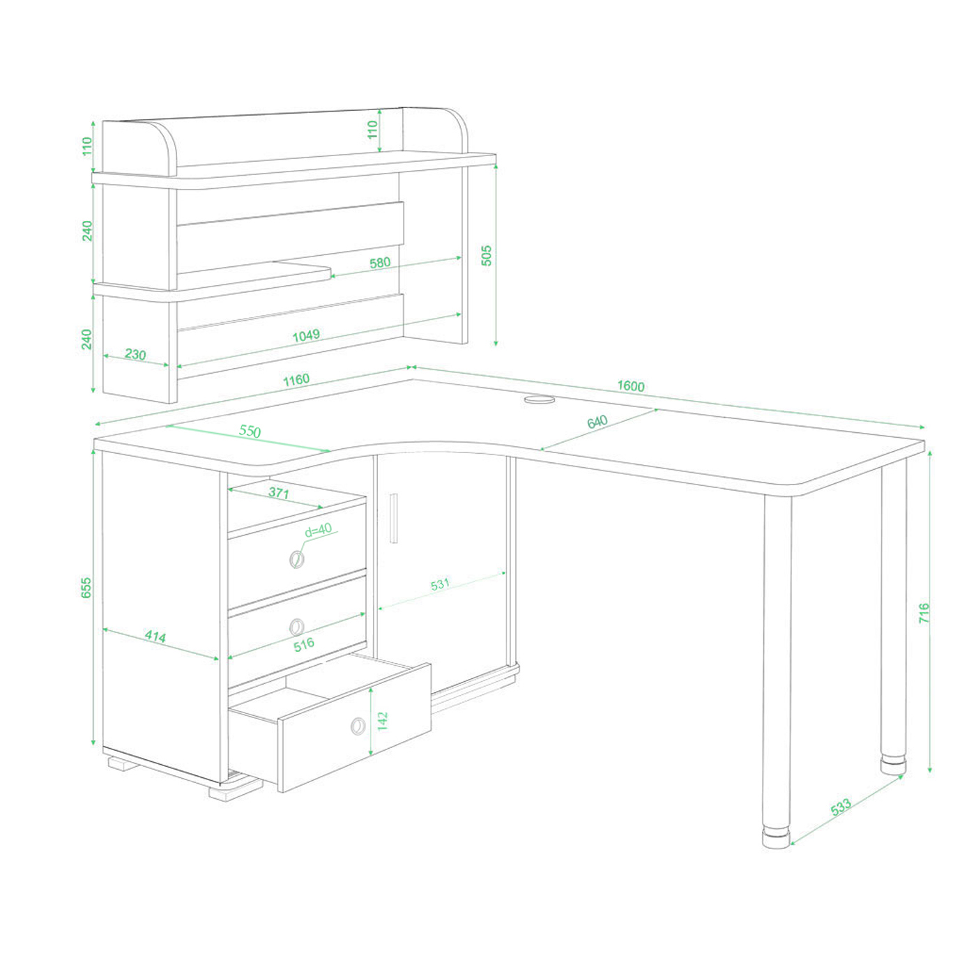 Изображение товара Угловой стол Мэрдэс СР-165М КВК-ЛЕВ 116x138x160 см ЛДСП Венге и Карамель Изображение товара Угловой стол Мэрдэс СР-165М КВК-ЛЕВ 116x138x160 см ЛДСП Венге и Карамель