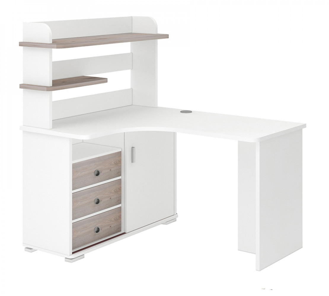 Изображение товара Стол Мэрдэс СР-165 БЕНБЕ-ЛЕВ НОВЫЙ 116x138x160 см ЛДСП цвет белый/ясень шимо светлый