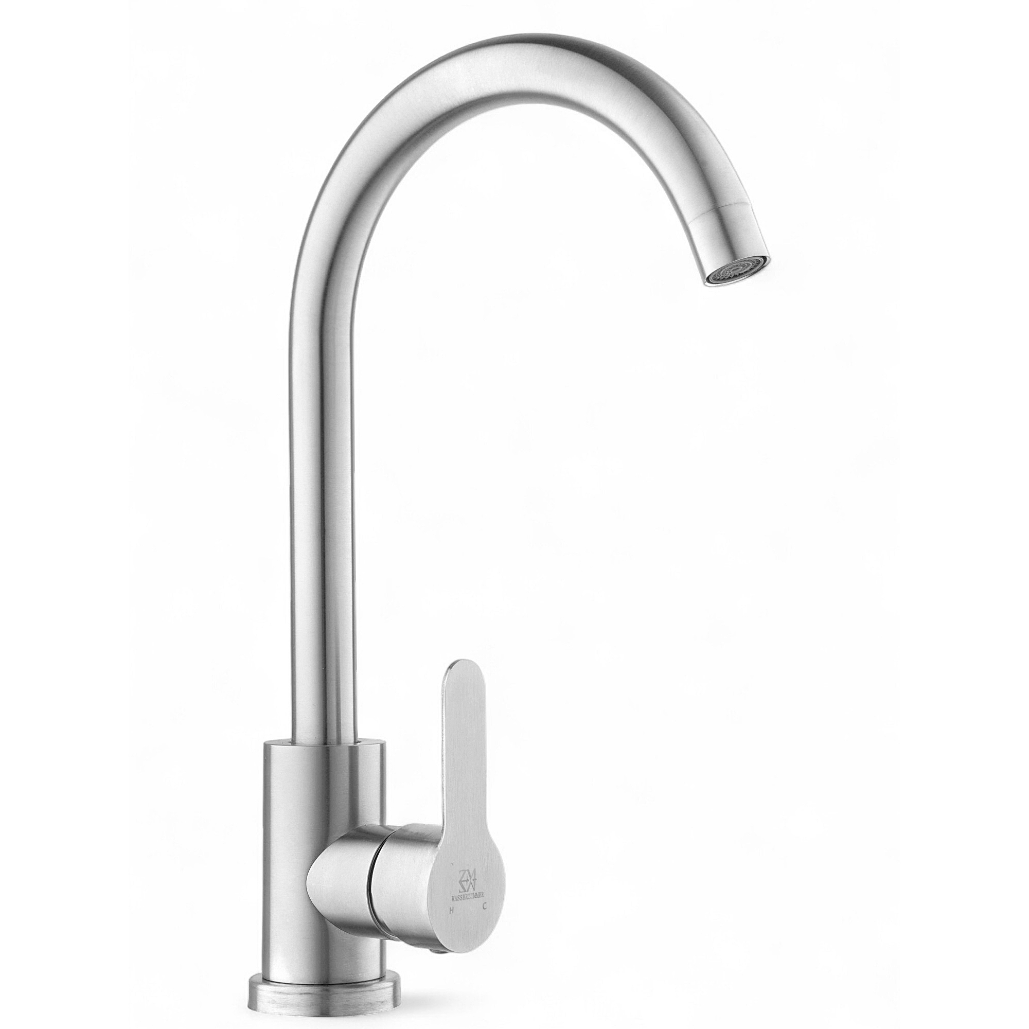 Изображение товара Смеситель для кухни Wasser zimmer Zm-7721-2A-761 с поворотным изливом сатин