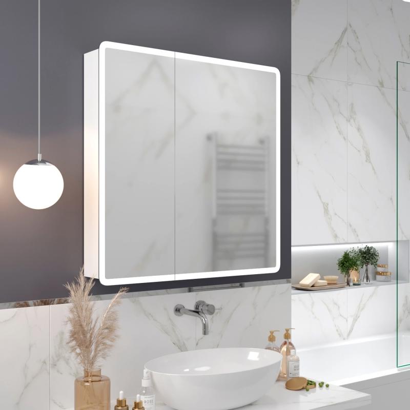 Изображение товара Зеркальный шкаф Mixline Сканди 80x80 с LED подсветкой и сенсорным управлением