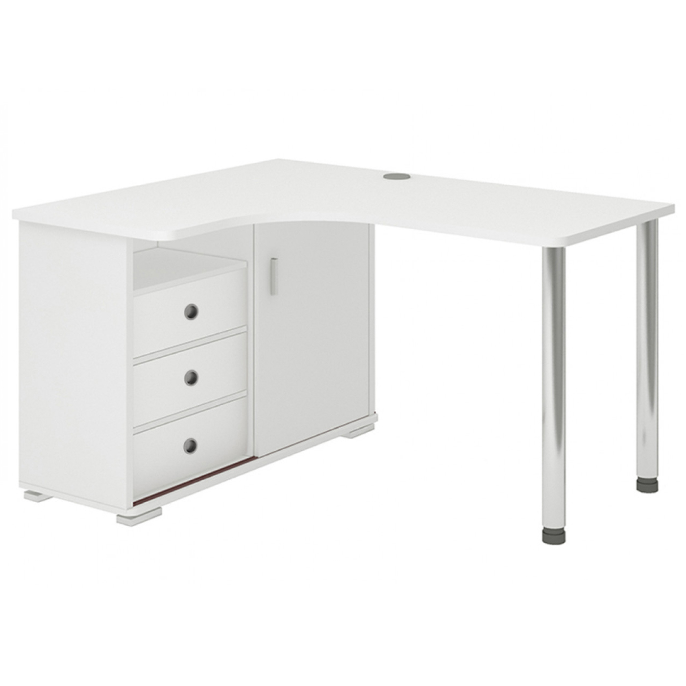 Изображение товара Стол Мэрдэс СР-165СМ БЕ-ЛЕВ белый угловой с ящиками