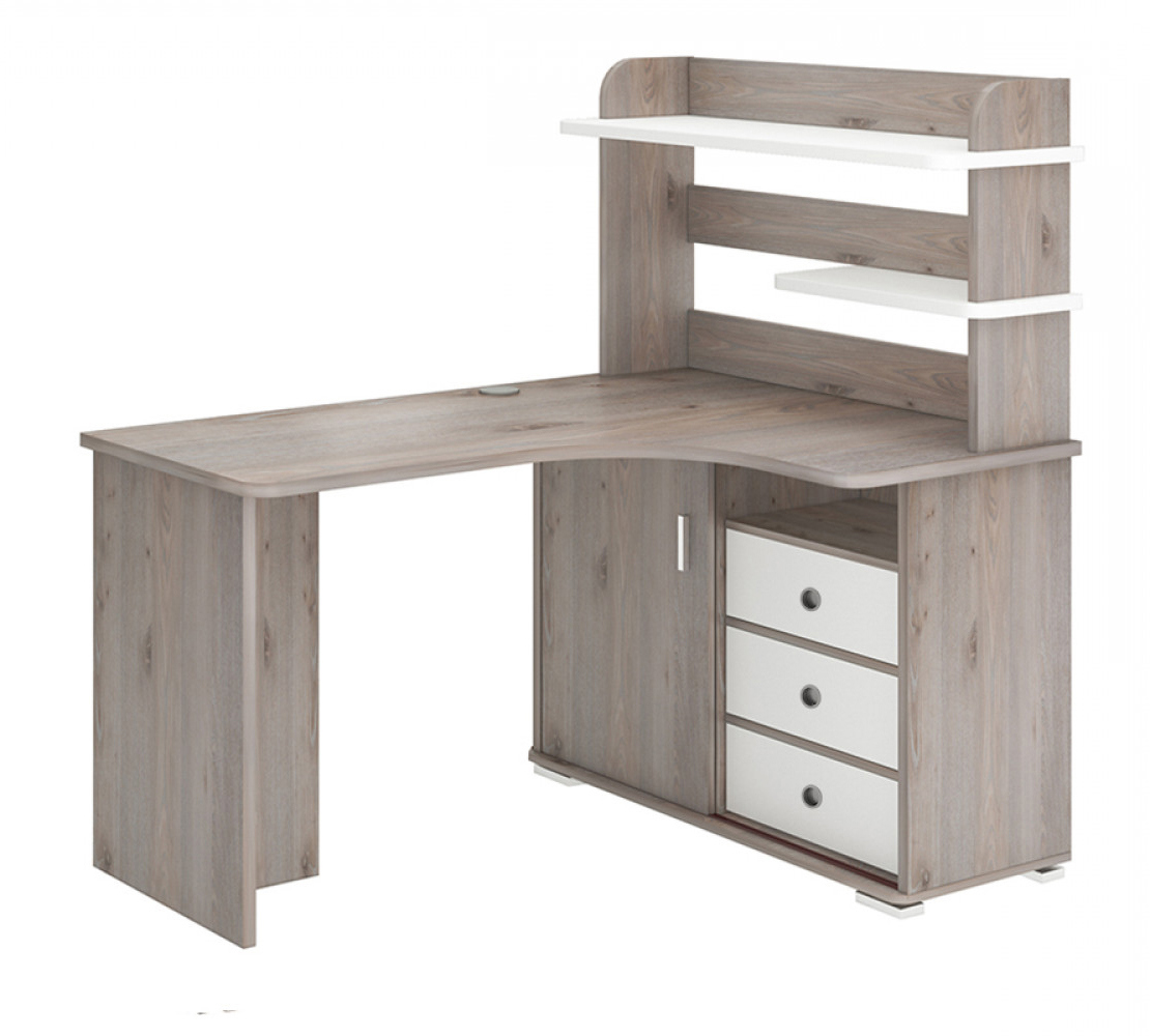 Изображение товара Стол Мэрдэс СР-165 НБЕН-ПРАВ НОВЫЙ 116x138x160 см ЛДСП цвет белый/ясень шимо светлый