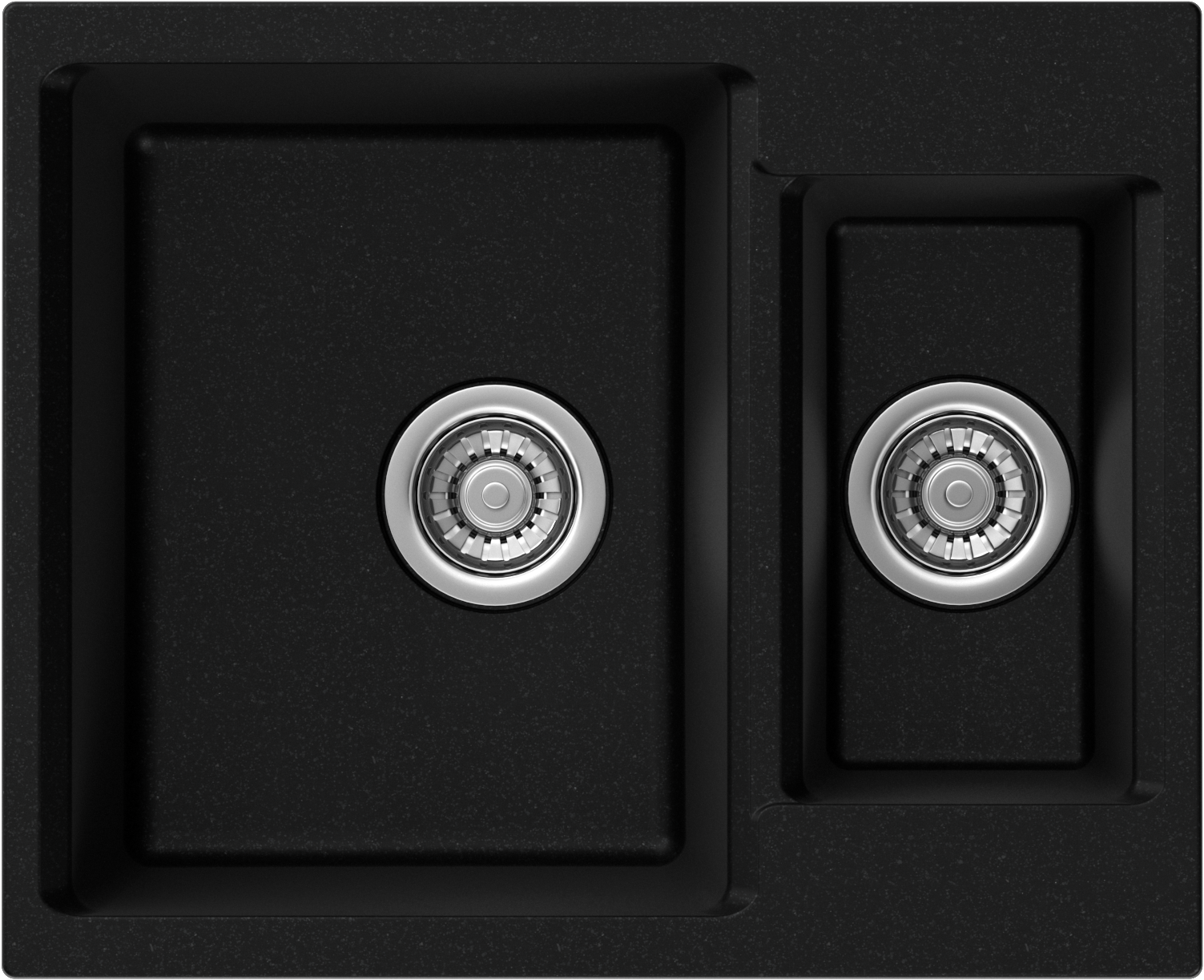 Изображение товара Мойка кухонная Nova Nova ЭВА 59x48 см кварцевый композит черный матовая