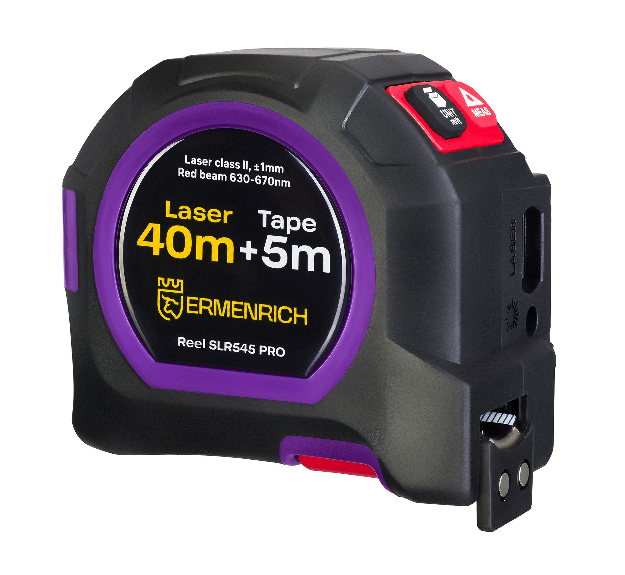 Изображение товара Рулетка с лазерным дальномером Ermenrich Reel SLR545 Pro магнитная с автоблокировкой 5 м x 19 мм