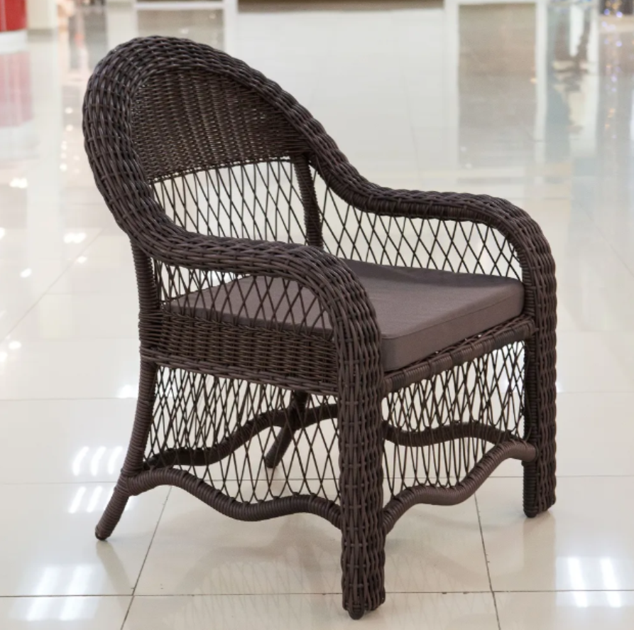 Изображение товара Садовое кресло Aiko Sevilla с подушкой искусственный ротанг коричневое