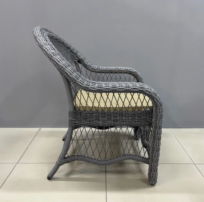 Изображение товара Кресло садовое Aiko Sevilla из искусственного ротанга серый/серебристый