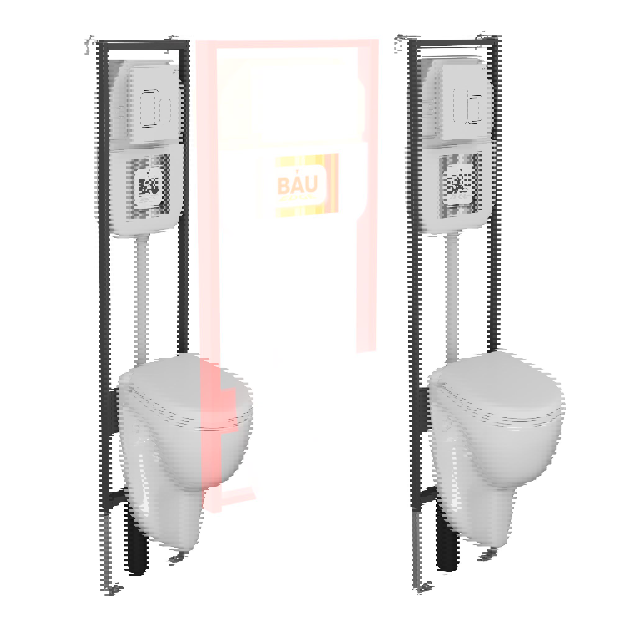 Изображение товара Комплект BAUEDGE 6 в 1 NEO45700-BN0111-Q00014 инсталляция и безободковый унитаз