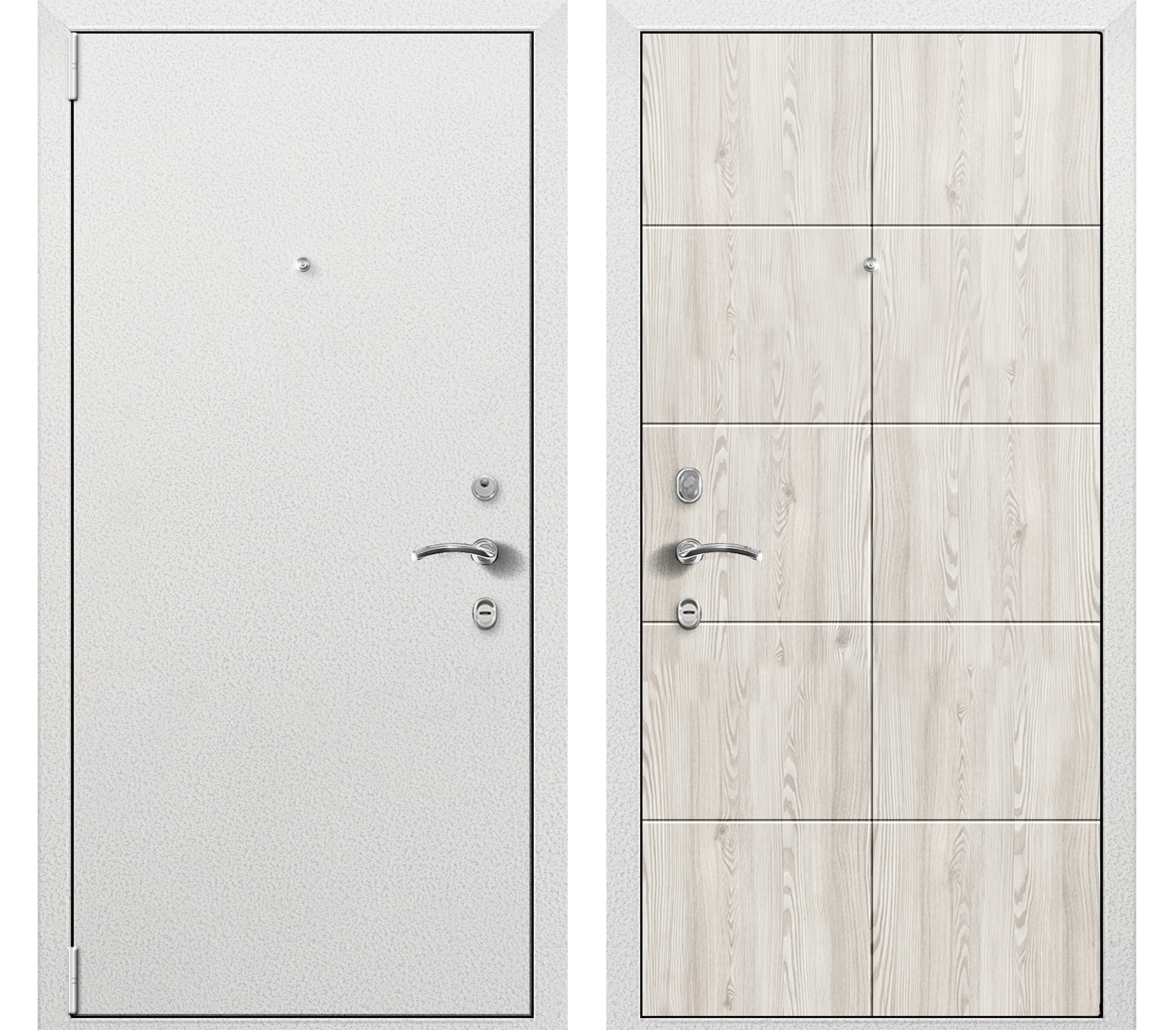 Изображение товара Входная дверь ТакТ-Тайм Комфорт Лайт 7, белая, 200x80 см, взломостойкость 3/4