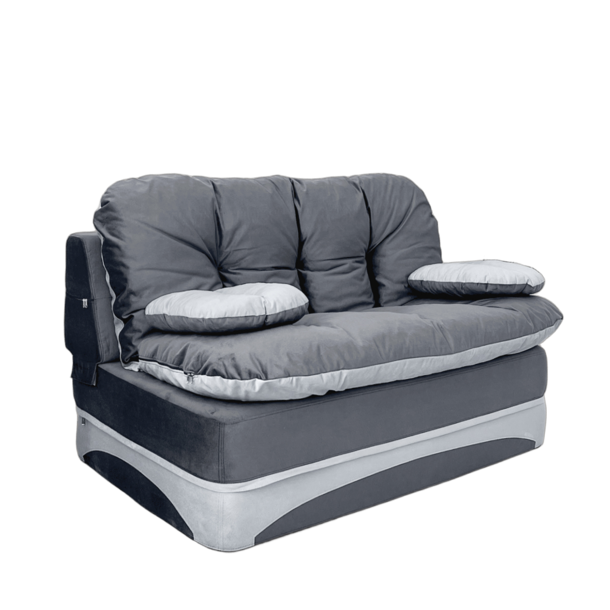Изображение товара Раскладной диван Клиффорд из велюра 155x80x93 см серый бескаркасный