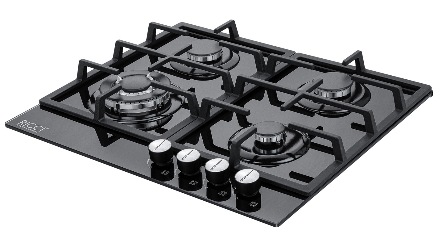 Изображение товара Газовая варочная панель Ricci HBG4608 4 конфорки черный с электроподжиг