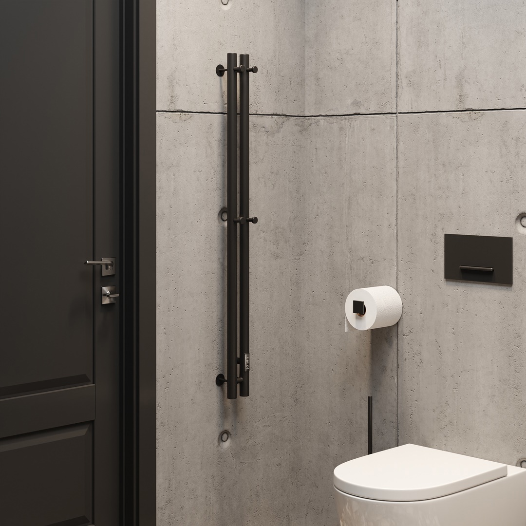 Изображение товара Электрический полотенцесушитель Маргроид Лина Inaro 90x1200 мм 100 Вт черный матовый