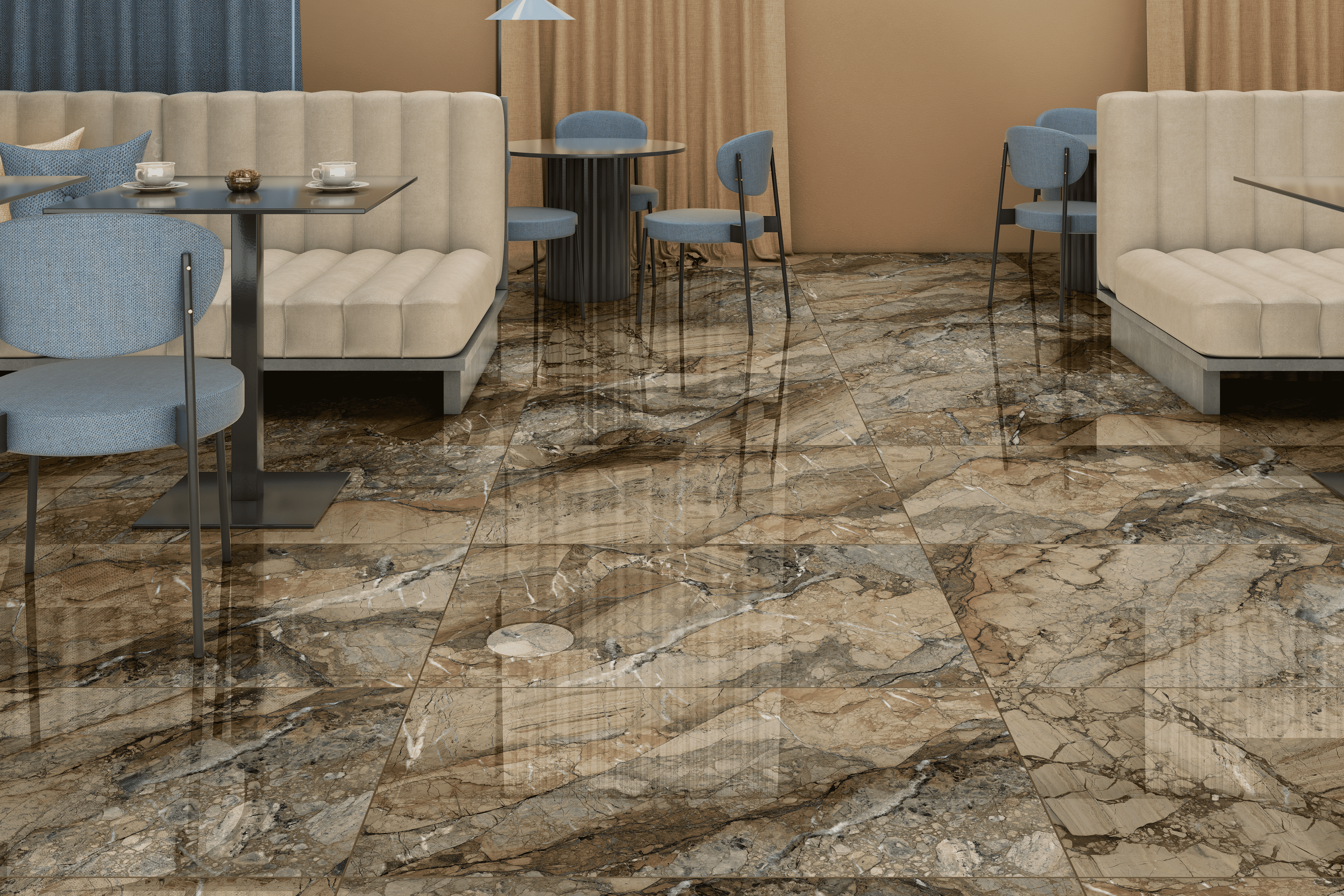 Изображение товара Керамогранит Kerald Ulvar Brown 5219 high glossy 60x120 см коричневый
