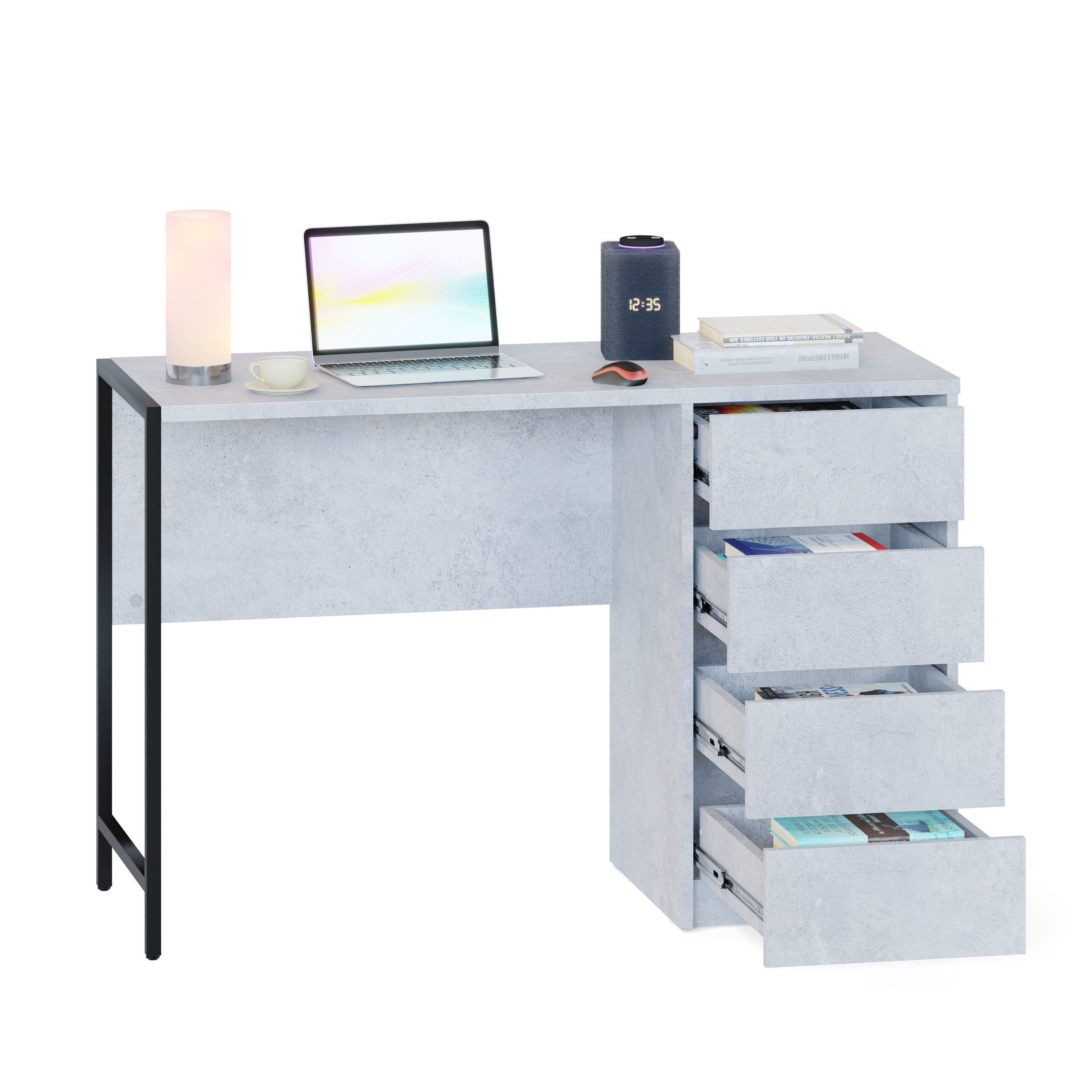 Изображение товара Стол Сокол-т СПм-405 Бетон с металлическими опорами 117x75.5 см