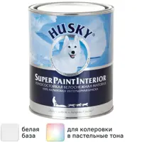 Изображение товара Краска для стен Husky Super Paint Int моющаяся матовая цвет белый 0.9 л Изображение товара Краска для стен Husky Super Paint Int моющаяся матовая цвет белый 0.9 л